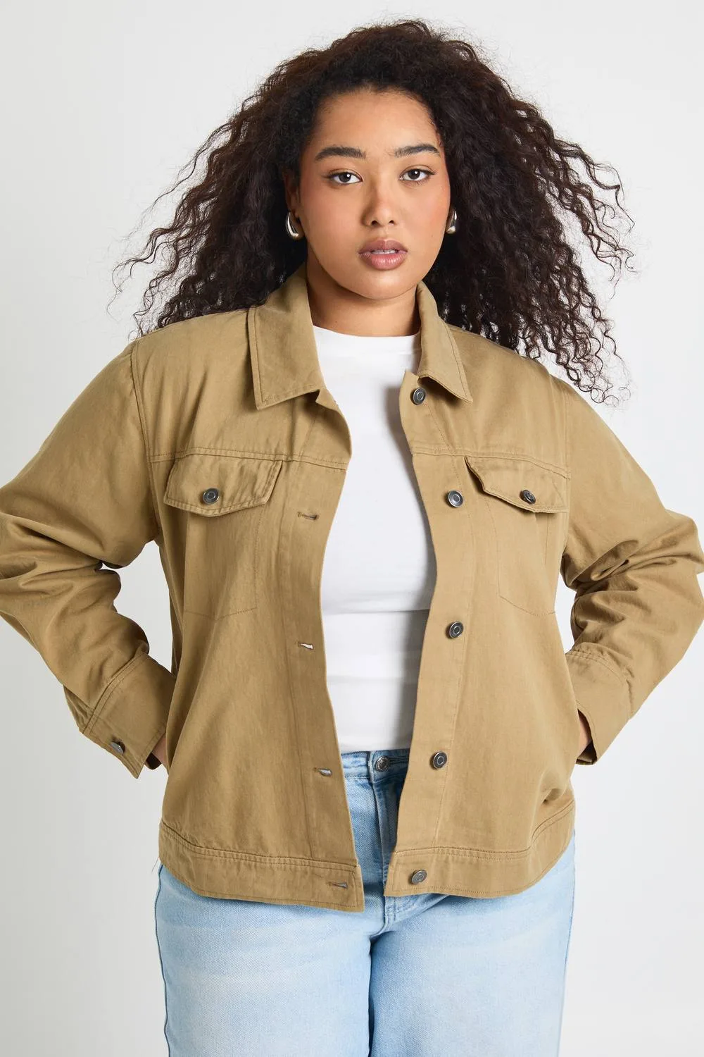 Twill Utility Oversized Shirt by boohoo