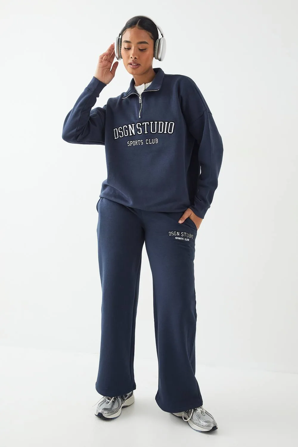DSGN Studio Applique Straight Leg Jogger Pants by boohoo