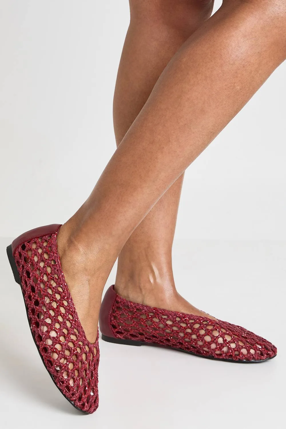 Woven Detail Ballerina Shoe by boohoo