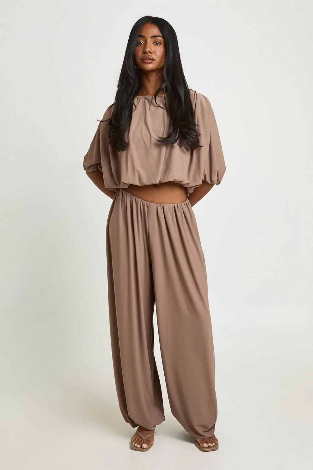 Pleated Balloon Trousers by boohoo