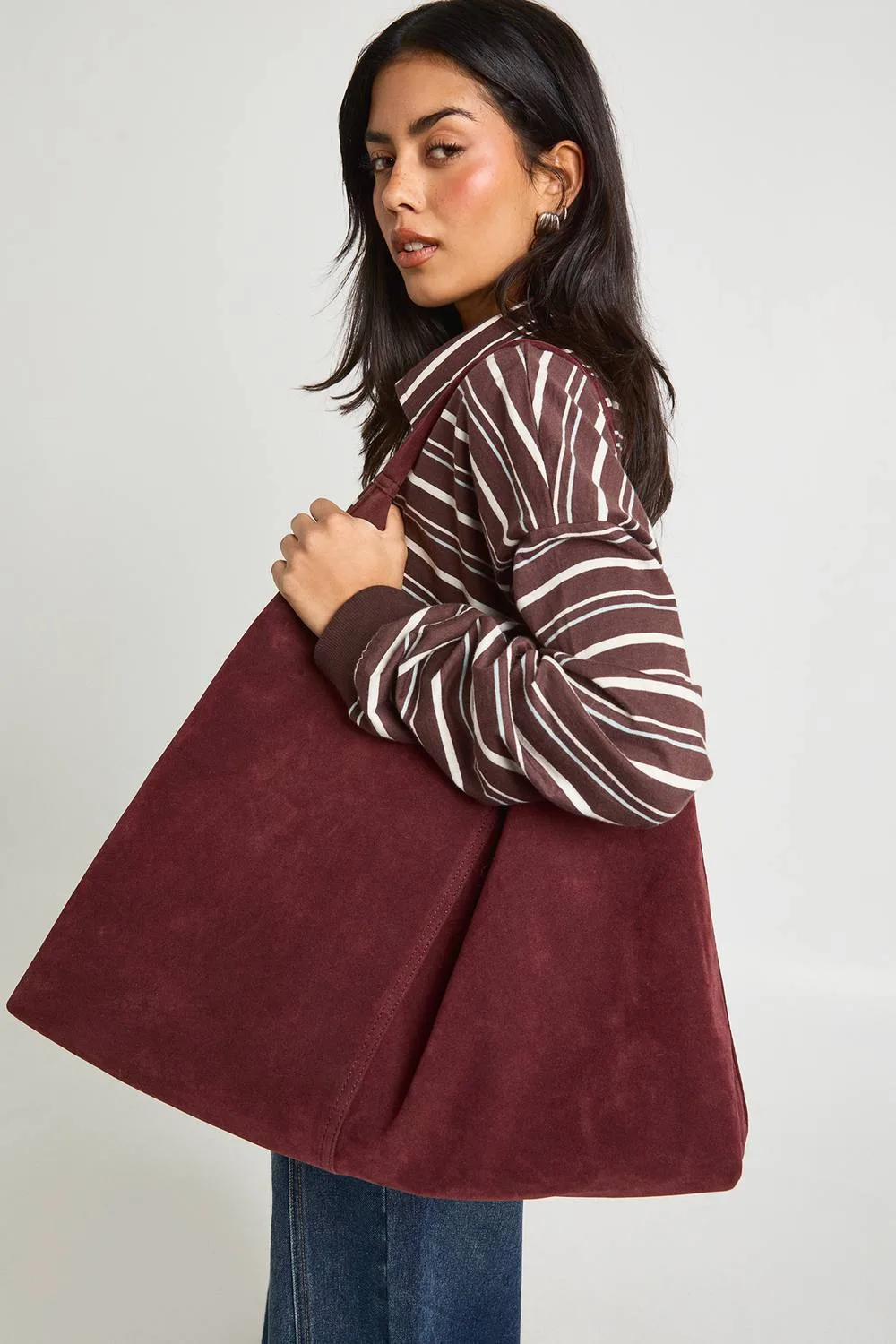 Faux Suede Tote Bag by boohoo