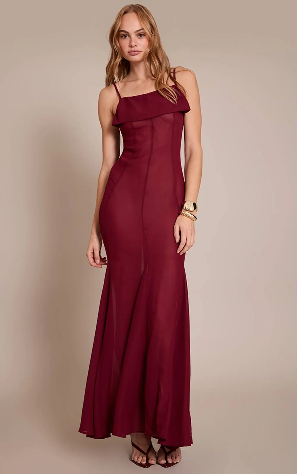 Sheer Maxi Dress by PrettyLittleThing
