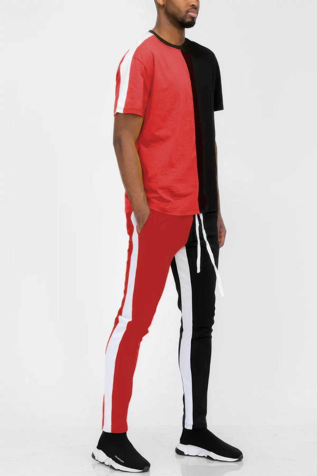 Two Tone Color Block Track Pant Jogger by TRUEDAMES