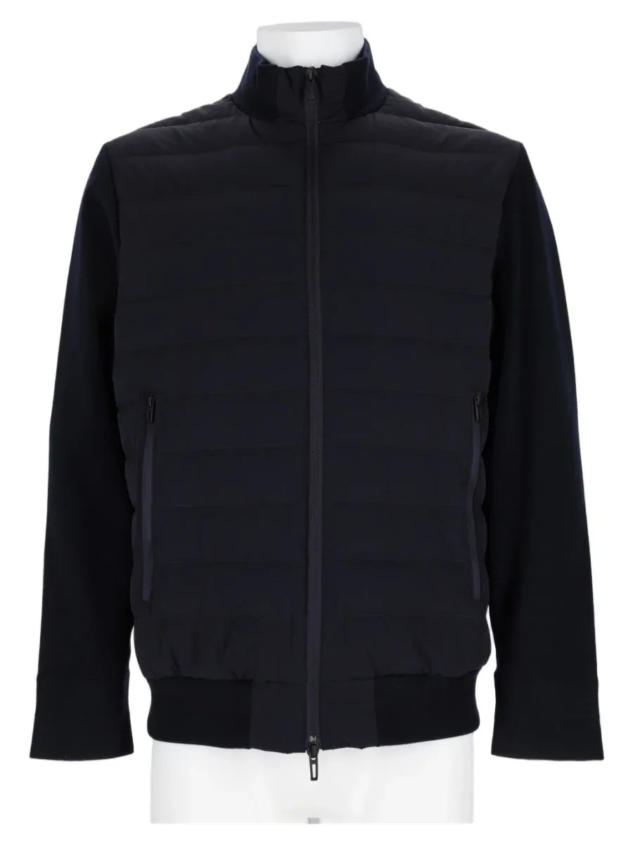 Quilted Sports Jacket with Ribbed Cuffs by Emporio Armani