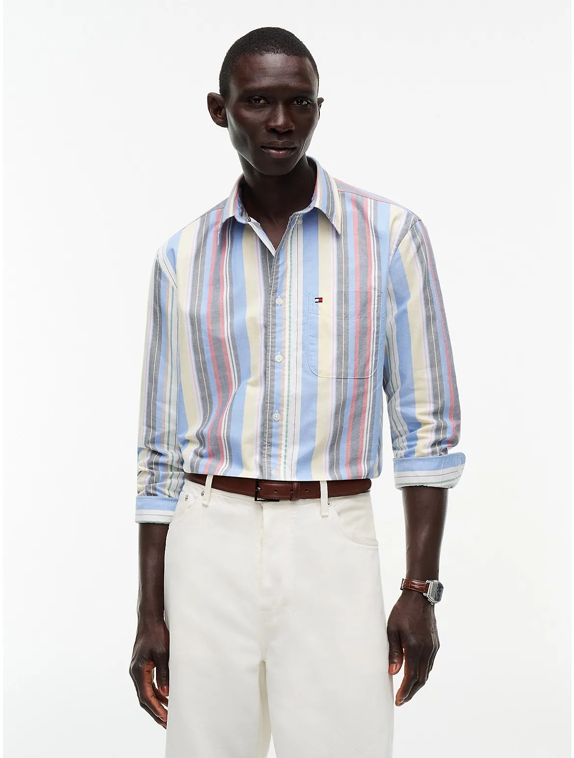 Classic Fit Bold Multistripe Oxford Shirt