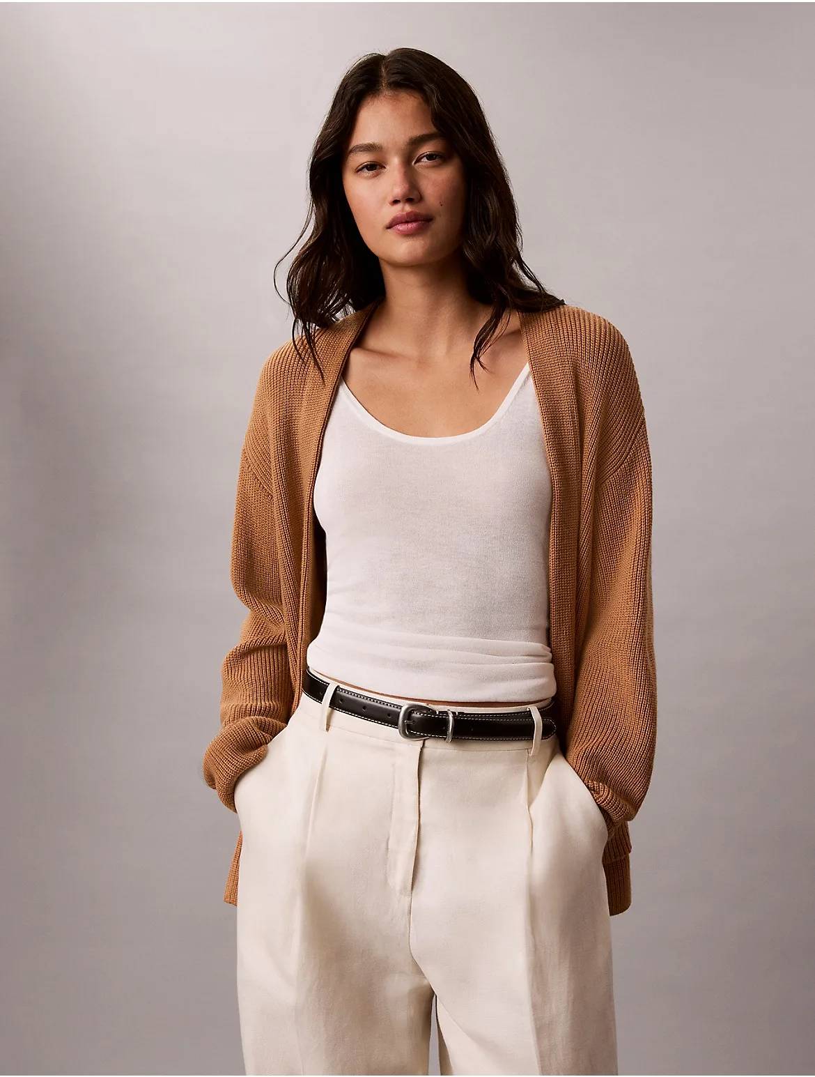 Merino Wool Blend Duster Cardigan by Calvin Klein