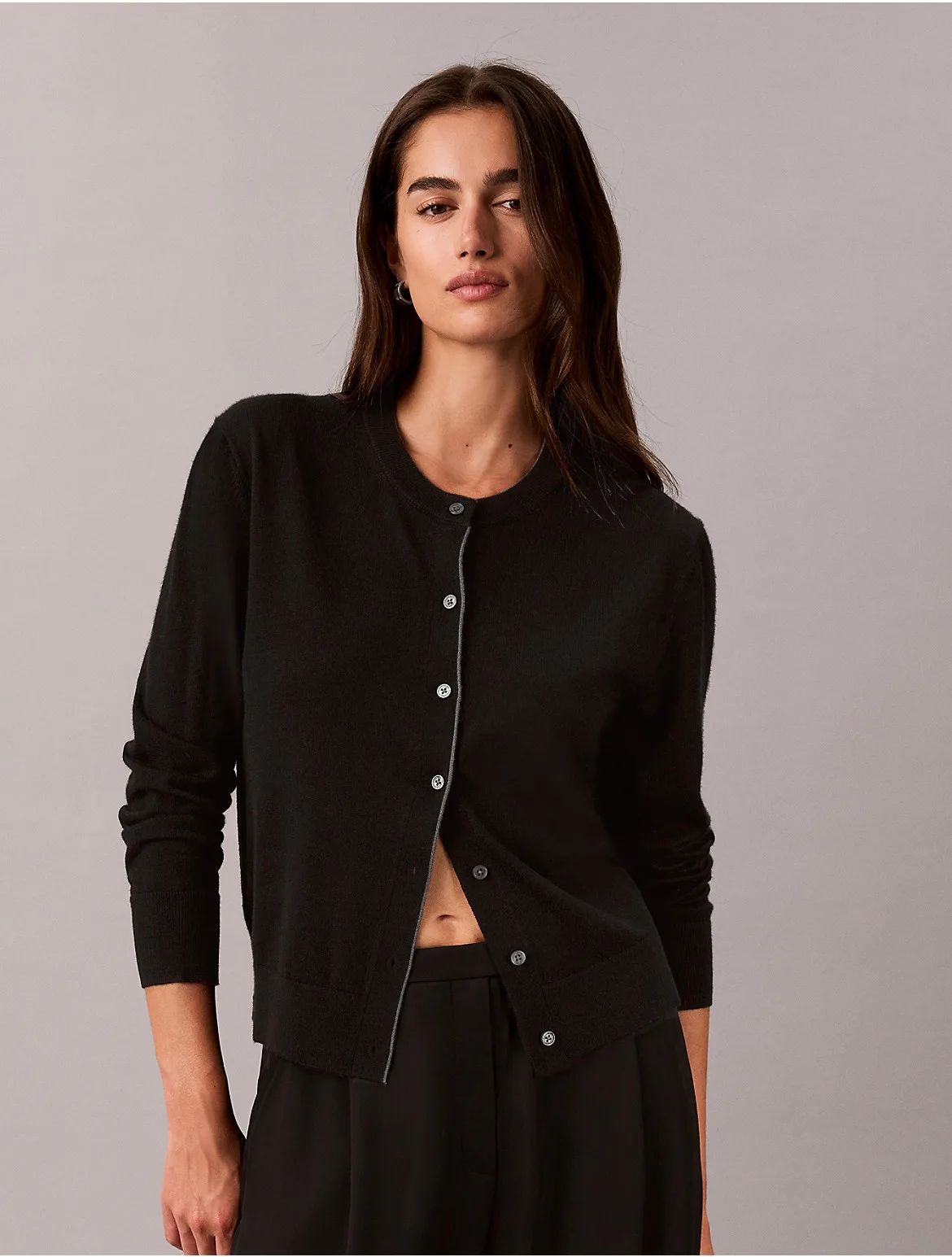 Merino Wool Blend Cardigan by Calvin Klein