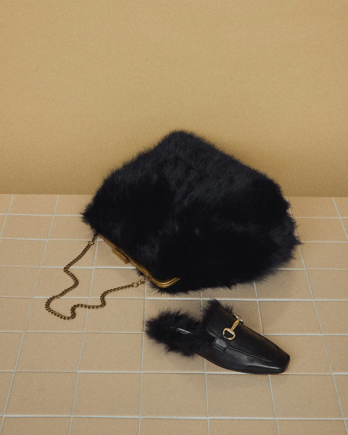 Romeo Faux Fur Flat & Sefina Bag Bundle by Steve Madden
