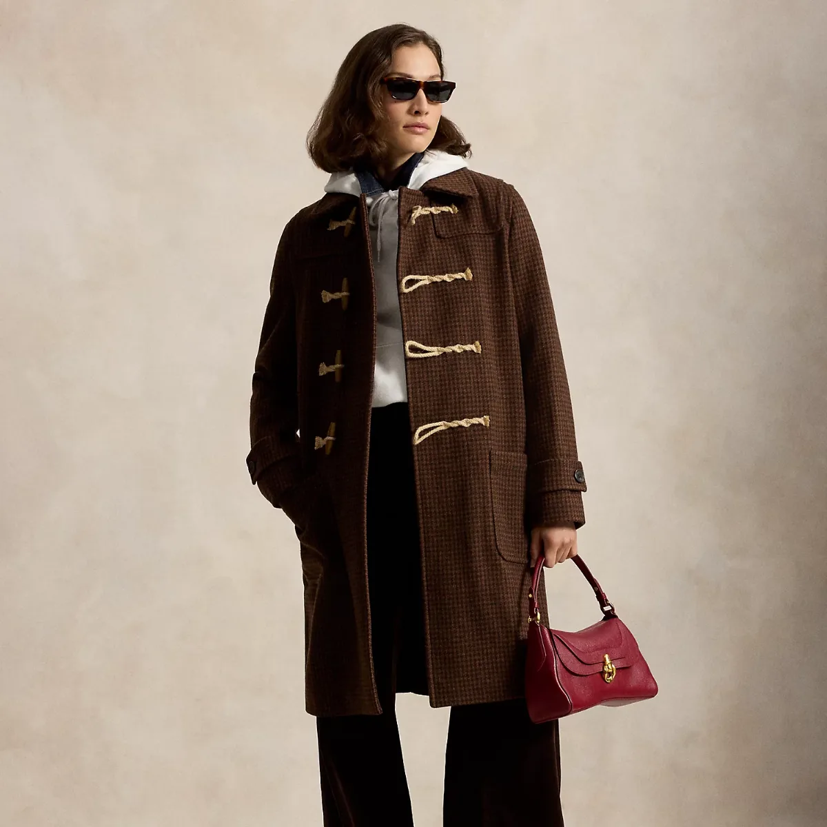 Houndstooth Wool Toggle Coat by Polo Ralph Lauren