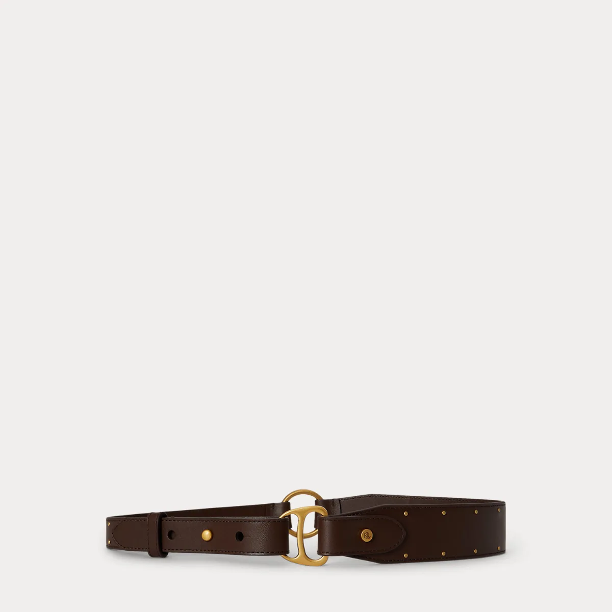 Equestrian D-Ring Studded Leather Belt by Lauren Ralph Lauren