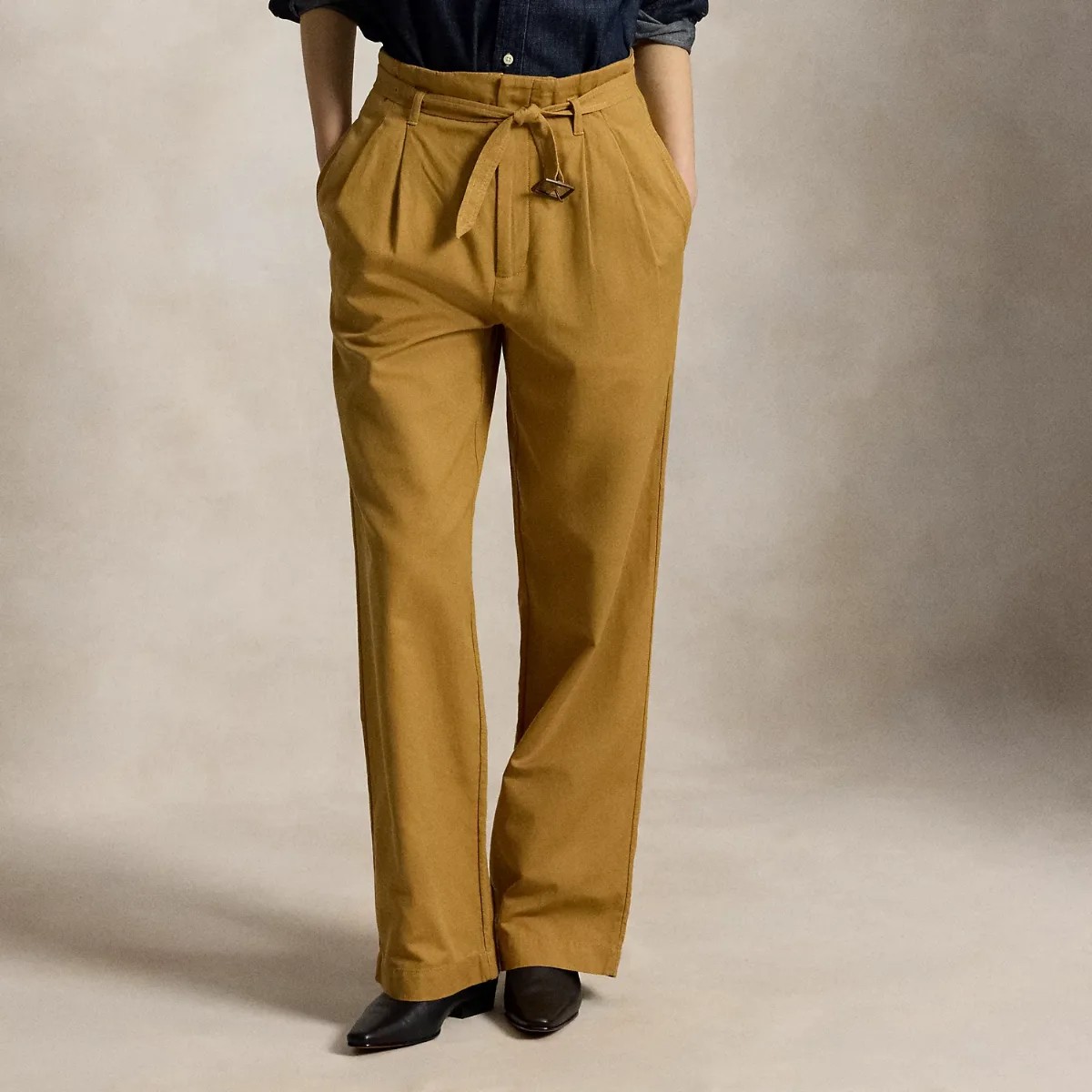 Cotton-Linen Notch Pleated Trouser by Polo Ralph Lauren