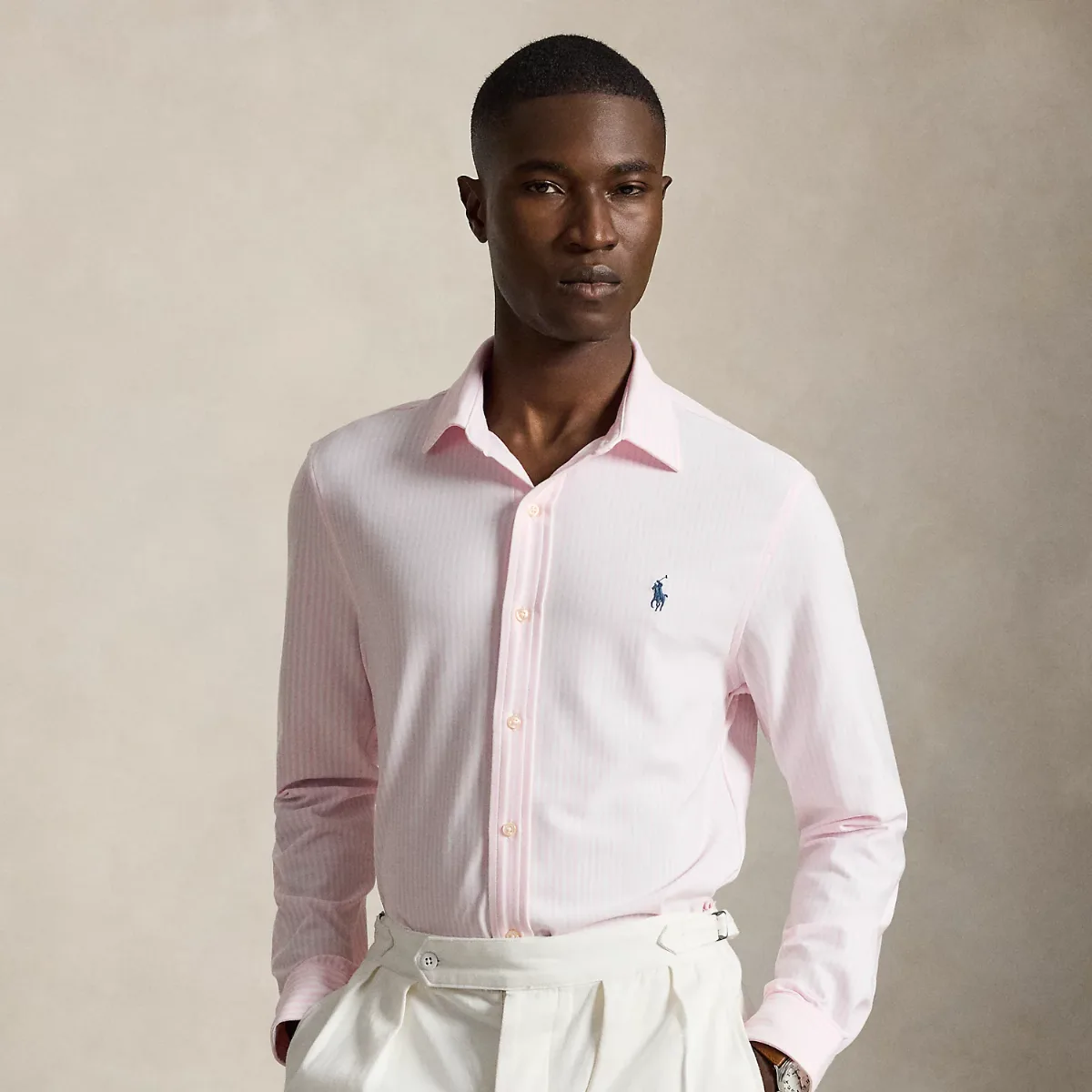 Striped Stretch Knit Oxford Shirt by Polo Ralph Lauren