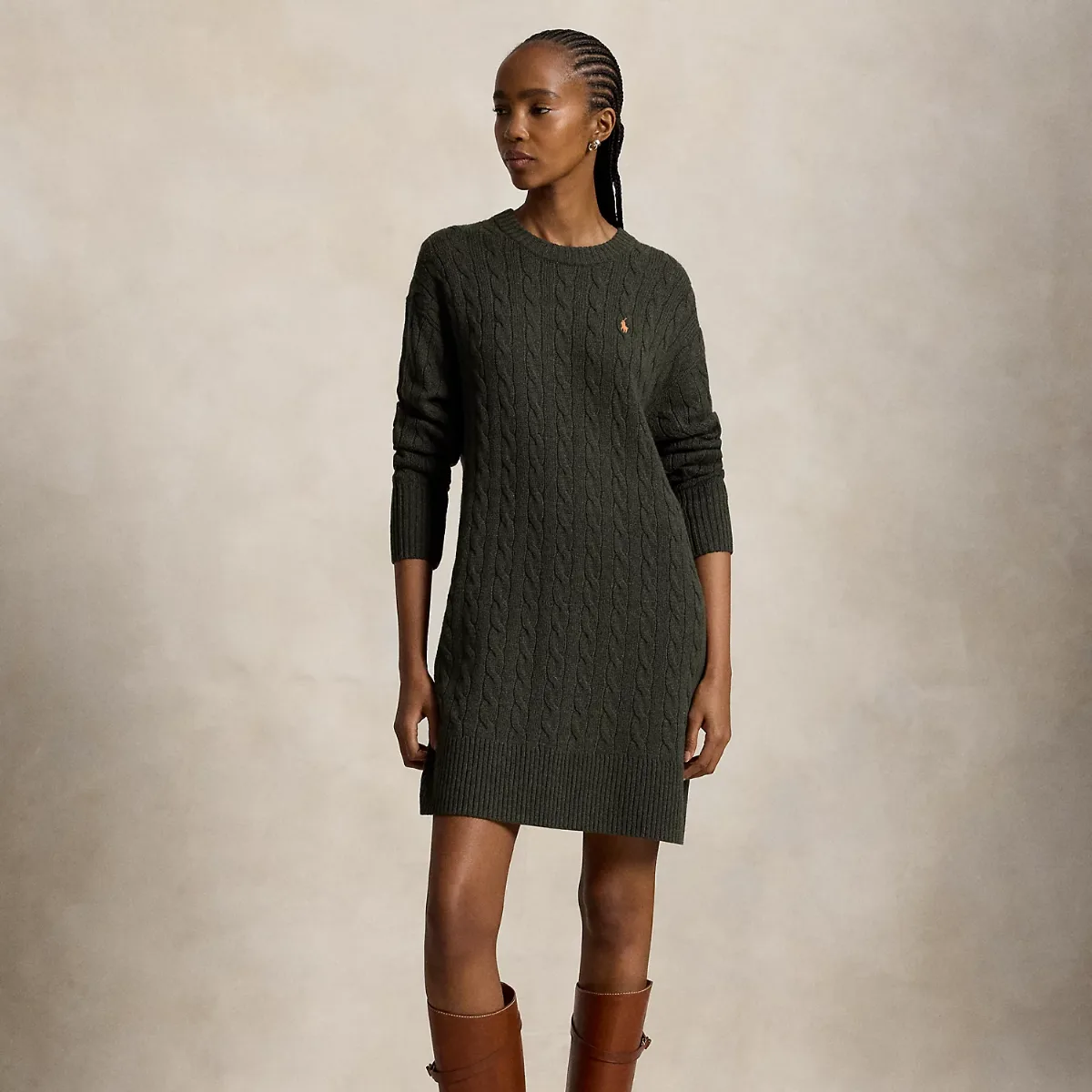 Cable-Knit Wool-Cashmere Dress by Polo Ralph Lauren