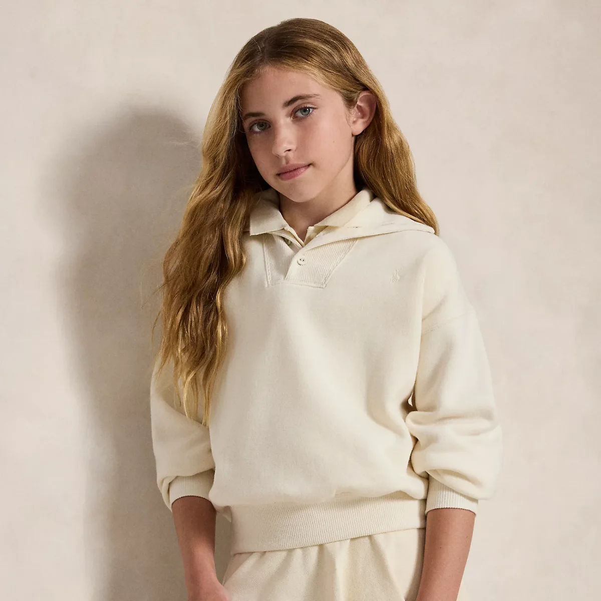 Fleece Funnelneck Boxy Sweatshirt by Ralph Lauren