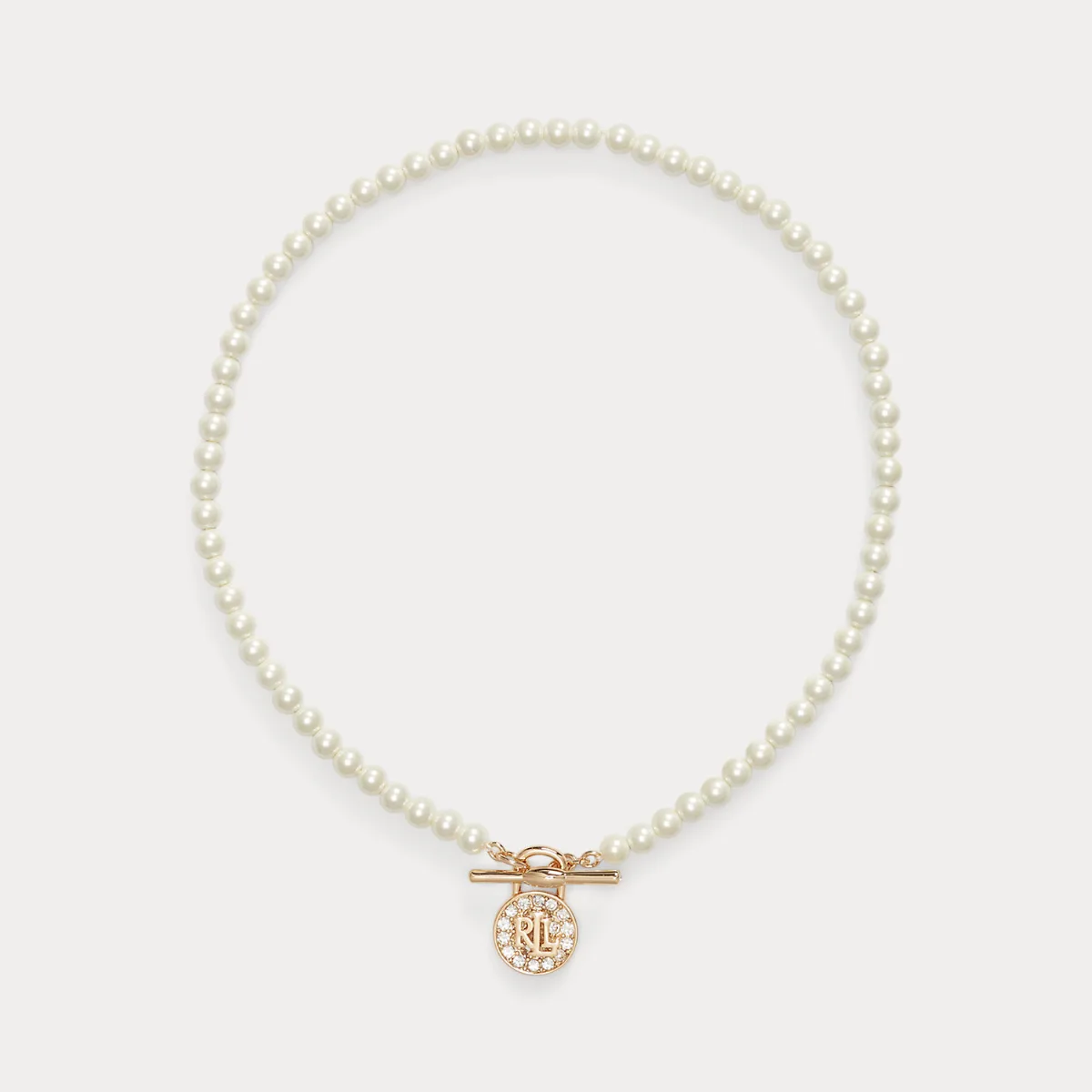 Faux-Pearl Logo Pendant Necklace by Lauren Ralph Lauren