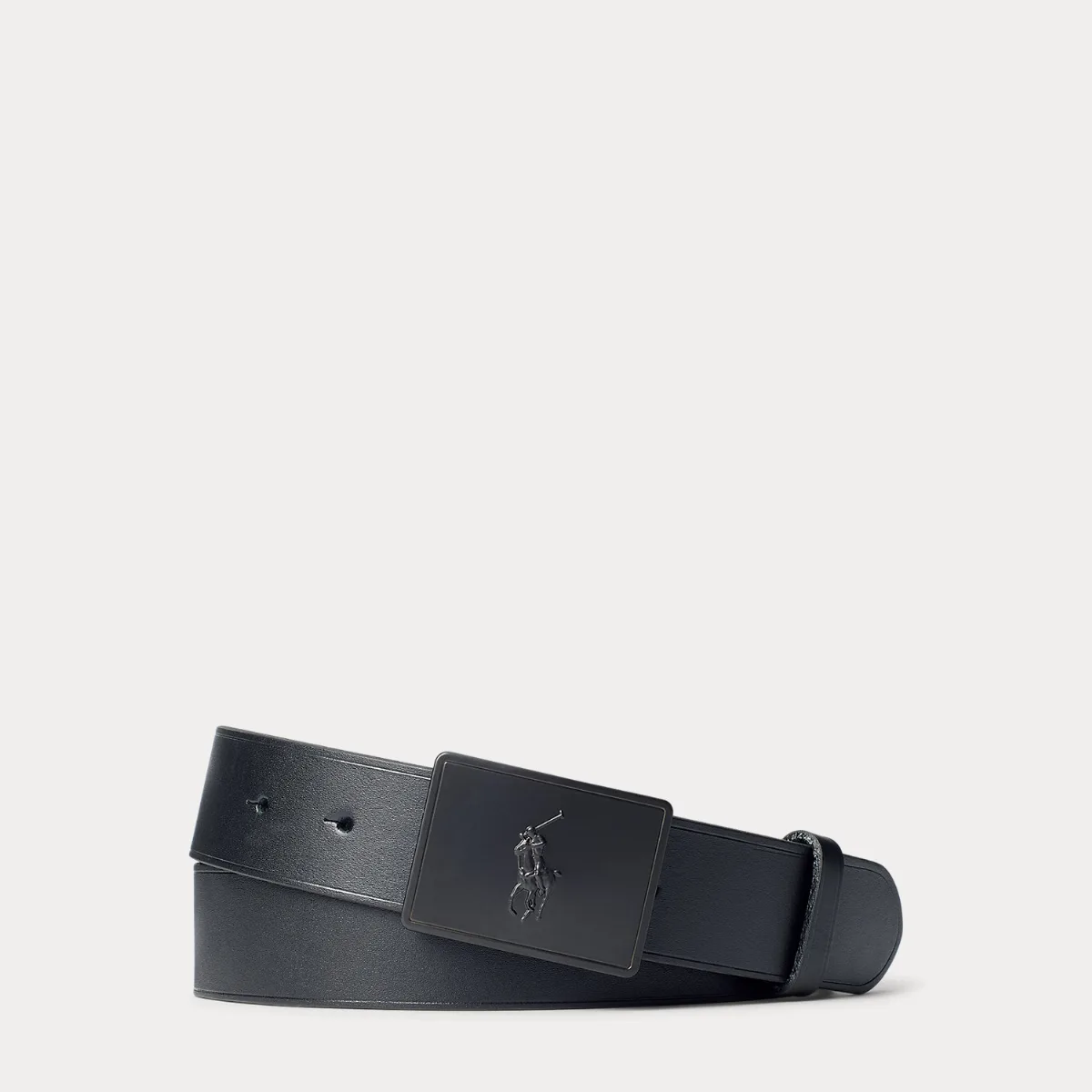 Pony Plaque Leather Belt by Polo Ralph Lauren