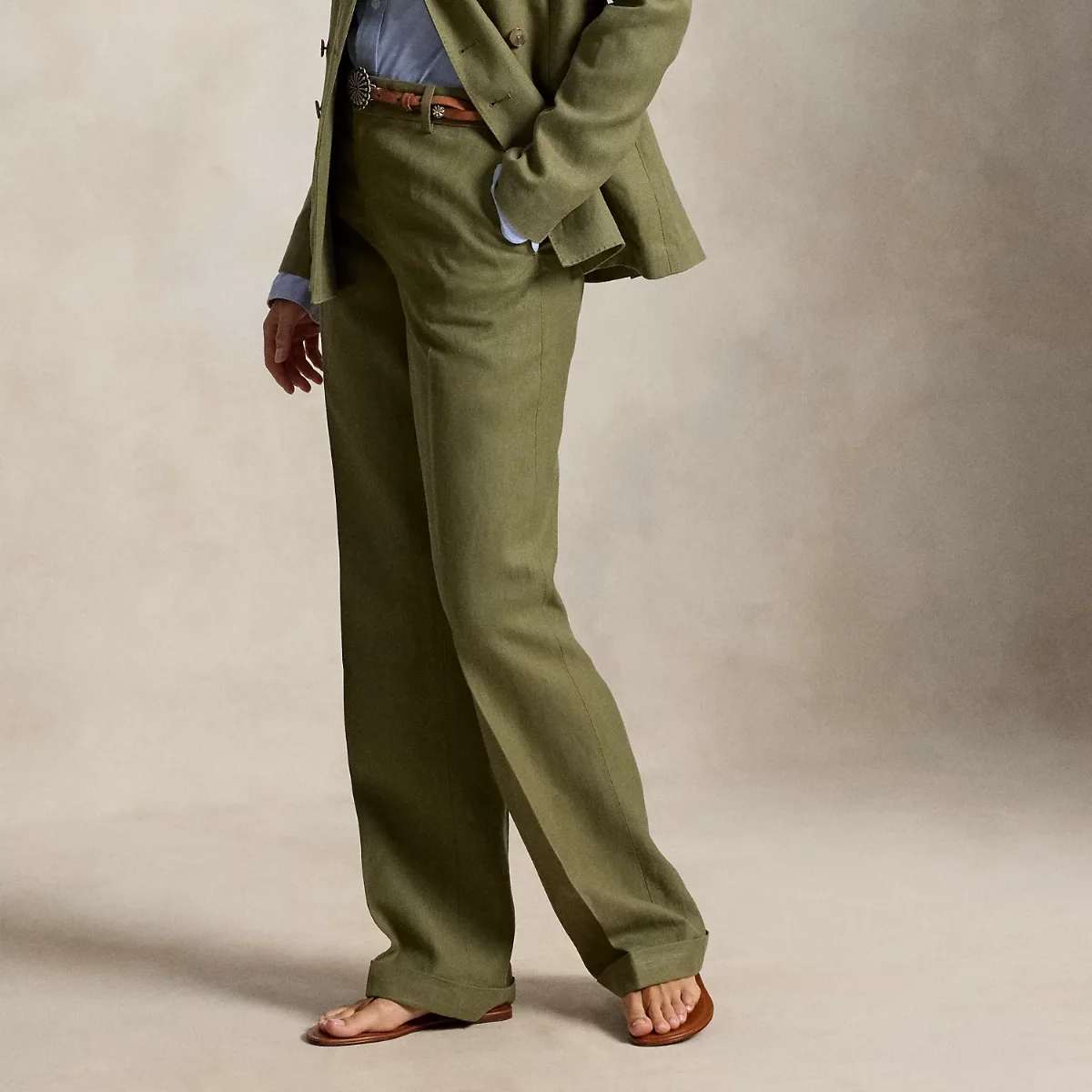 Hemp-Linen Relaxed Straight Trouser by Polo Ralph Lauren