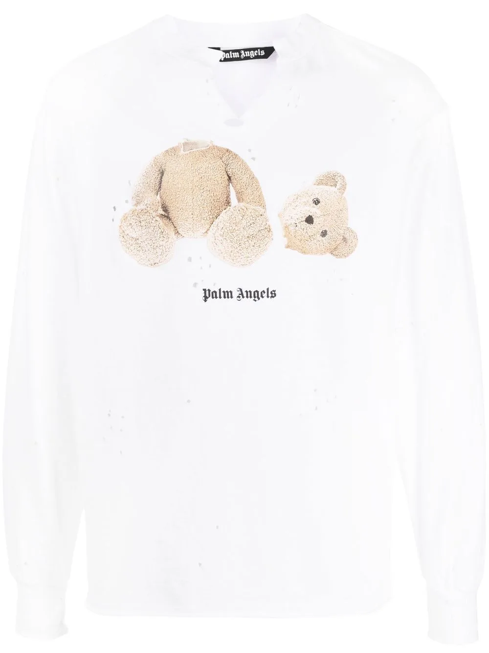 Bear-Print Distressed-Effect T-Shirt by Palm Angels