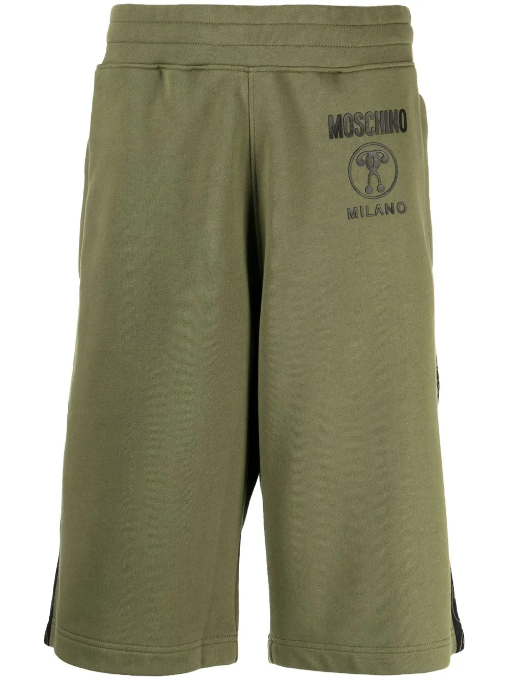 Logo-Print Organic Cotton Track Shorts by Moschino