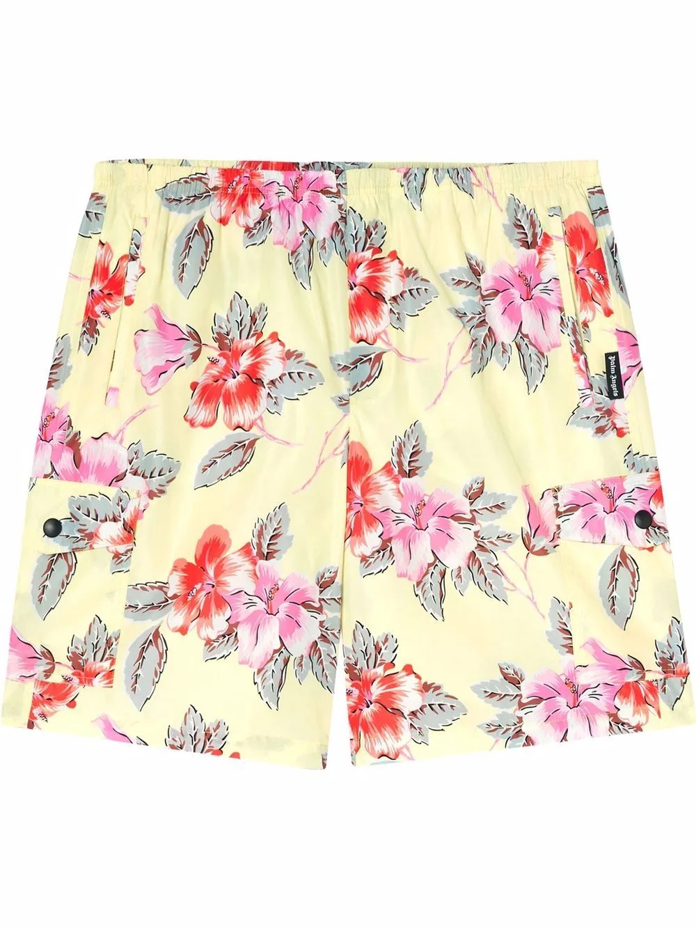 Hibiscus-Print Cargo Swim Shorts by Palm Angels
