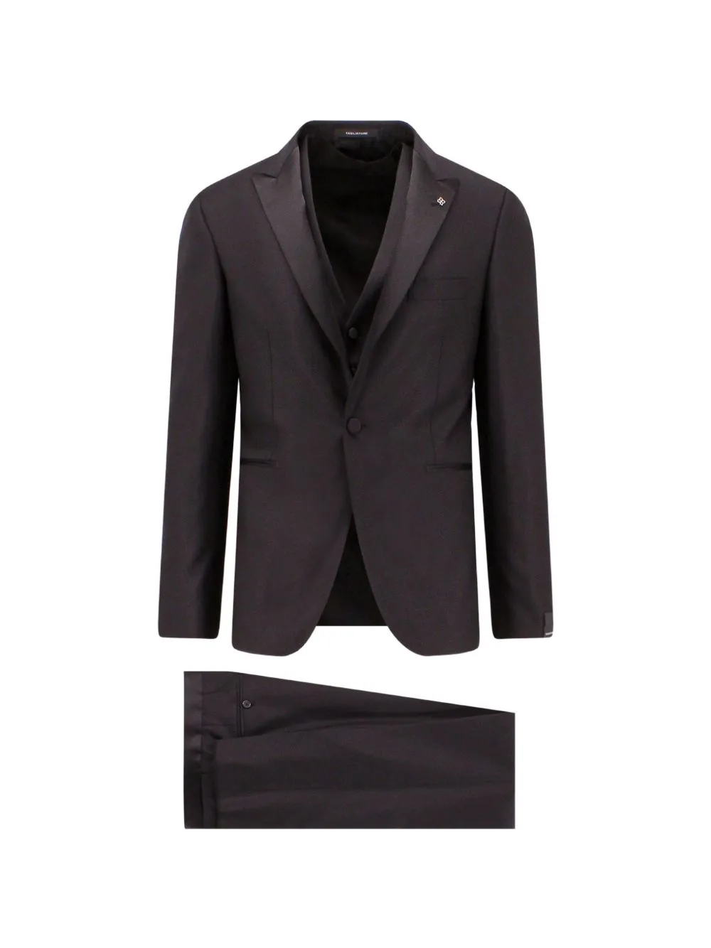 Satin-Waistband Three-Piece Single-Breasted Suit by Tagliatore