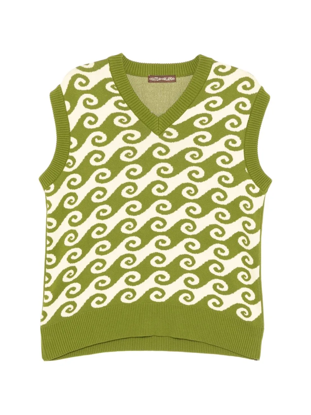 Graphic V-Neck Vest by CHATEAU ORLANDO