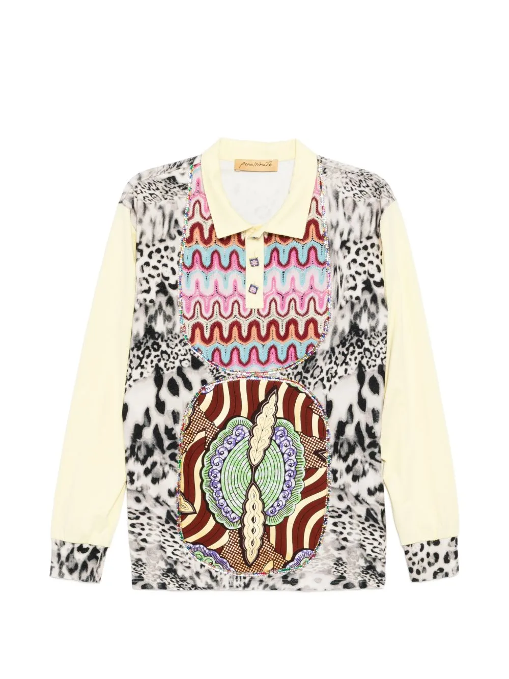 Leopard-Print Polo Top by PENULTIMATE