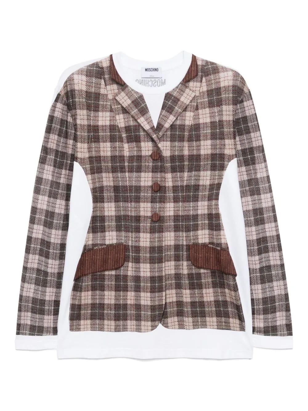 Checked Cotton T-Shirt by Moschino