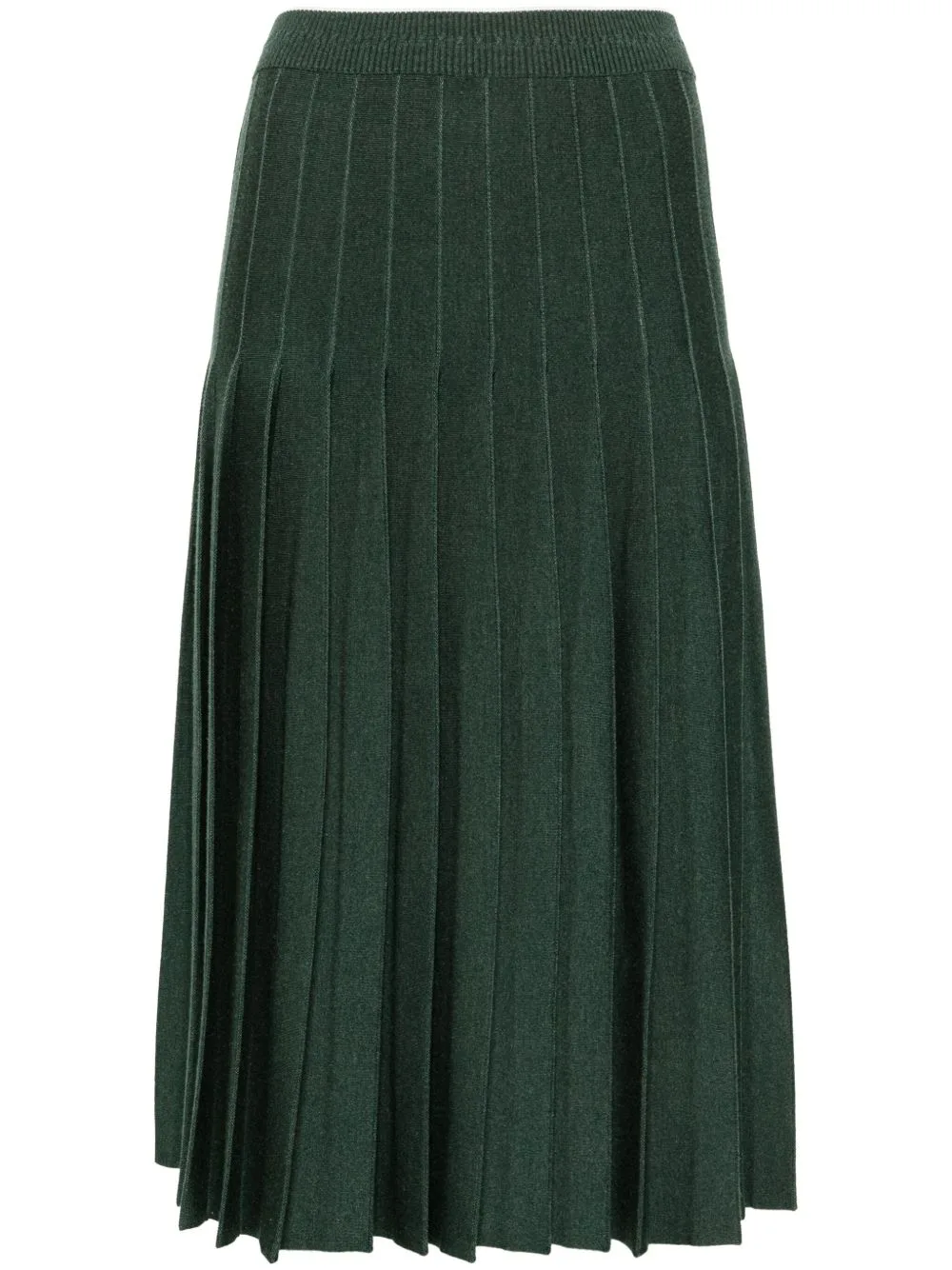 Pleated Knitted Midi Skirt