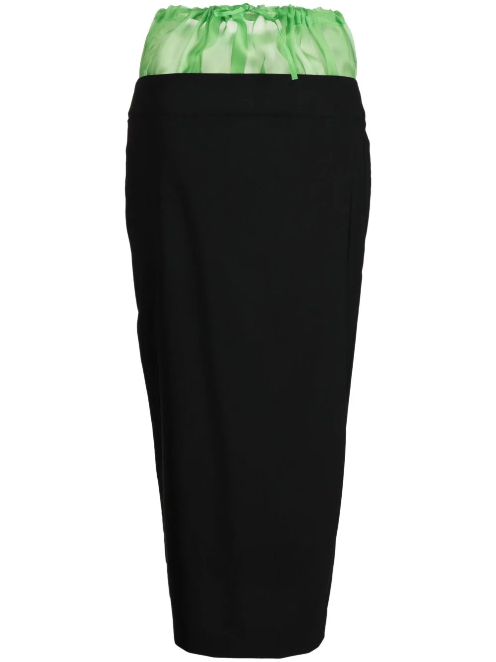 Two-Tone Drawstring Midi Skirt by A.W.A.K.E. Mode
