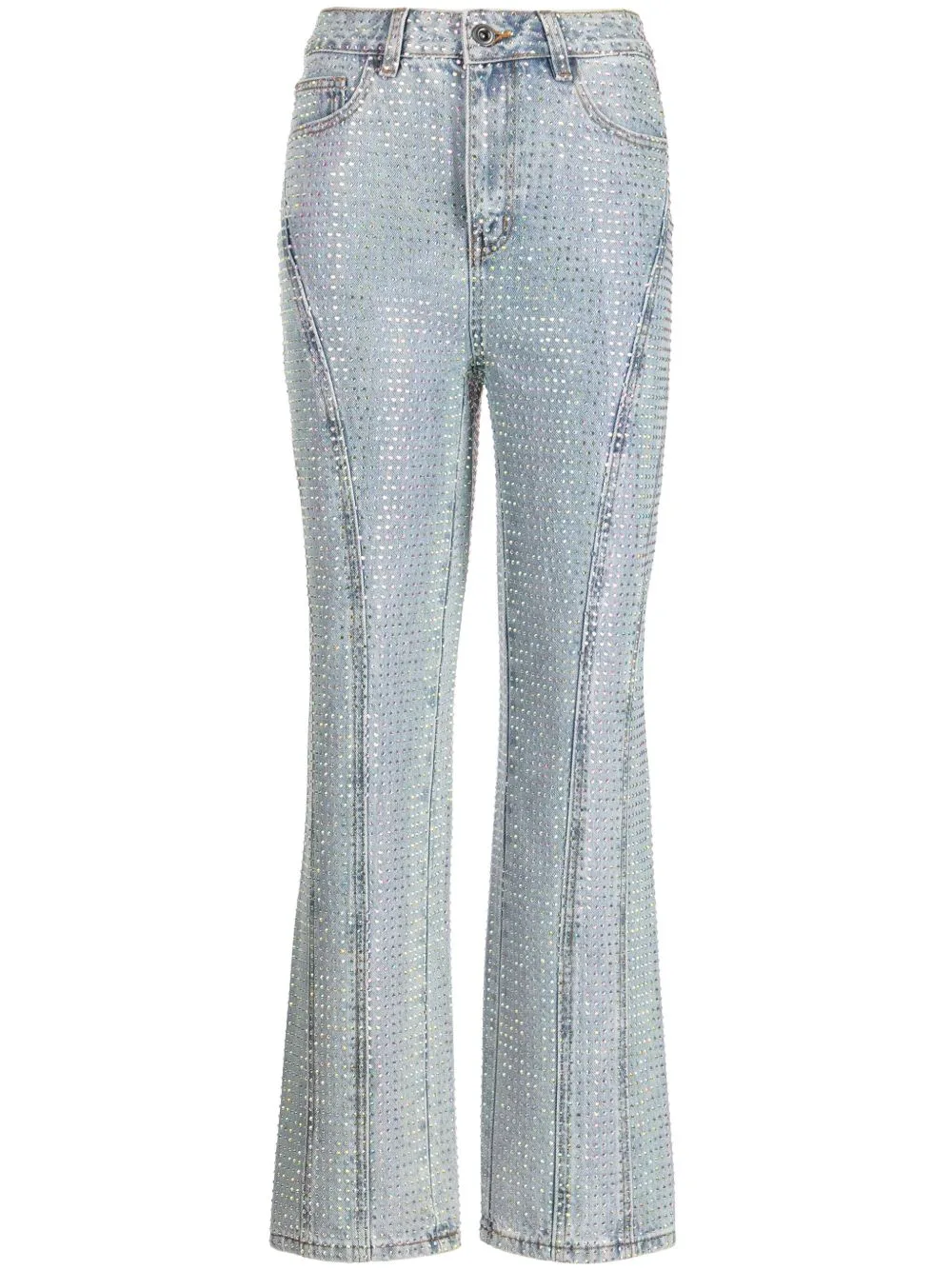 Mid-Rise Embellished Flared Jeans by Self-Portrait
