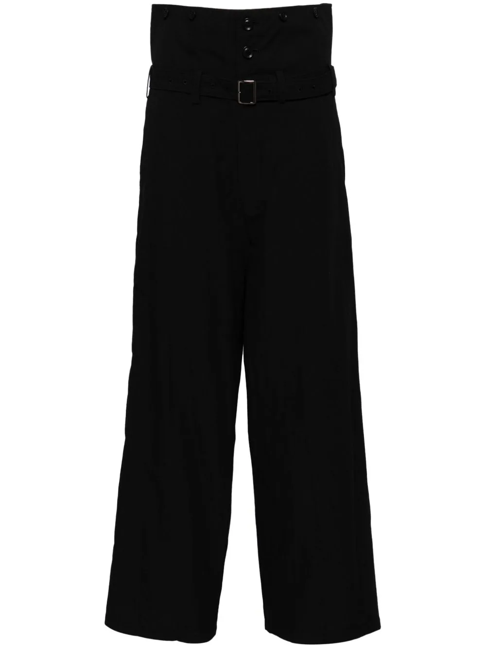 High-Waisted Cotton Trousers by Y's