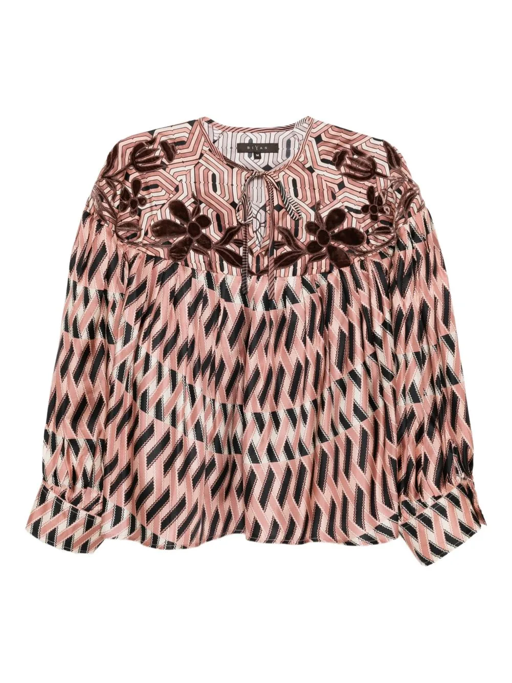 Printed Silk Top by Biyan