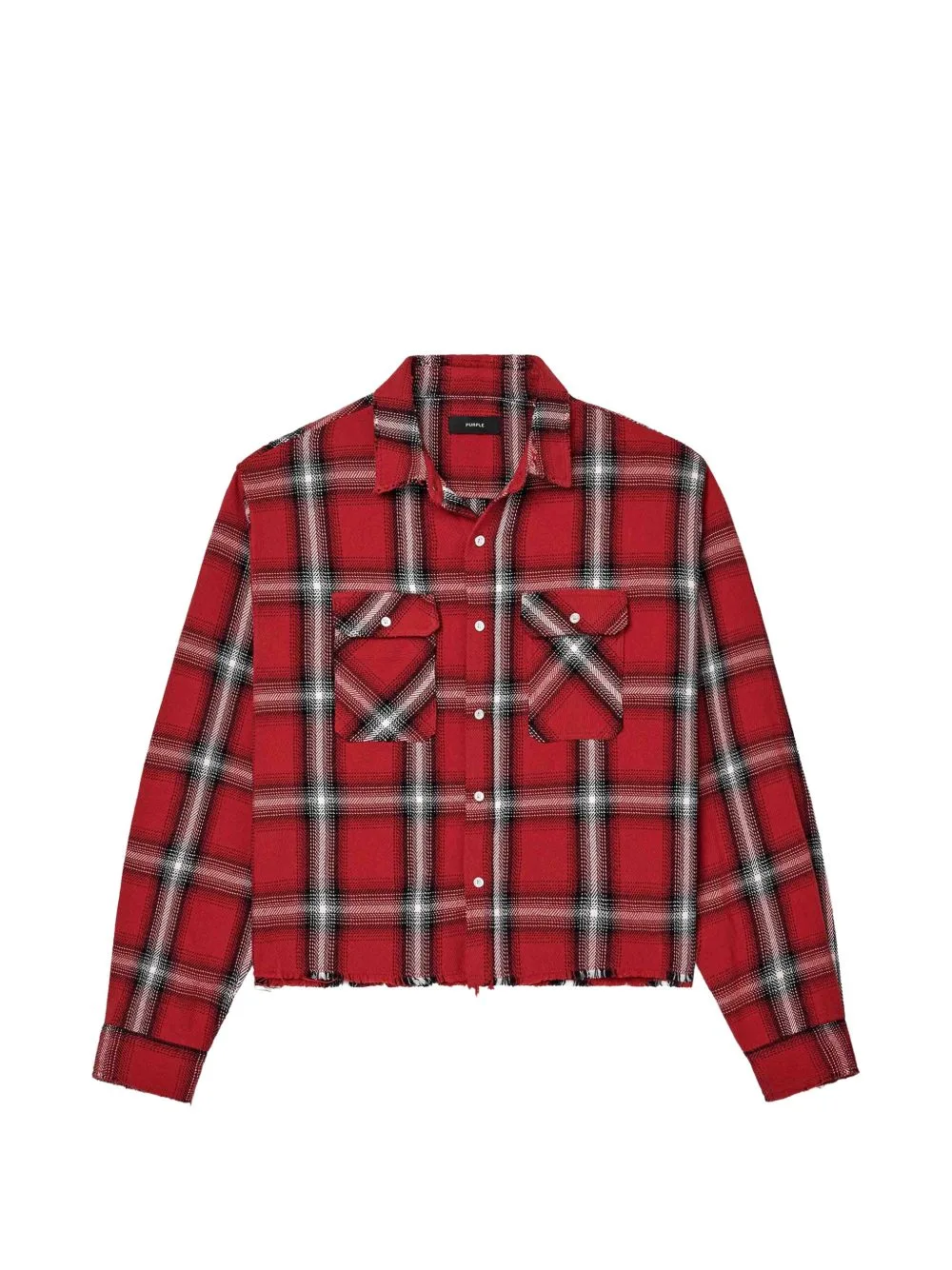Check Raw-Edge Shirt by Purple Brand