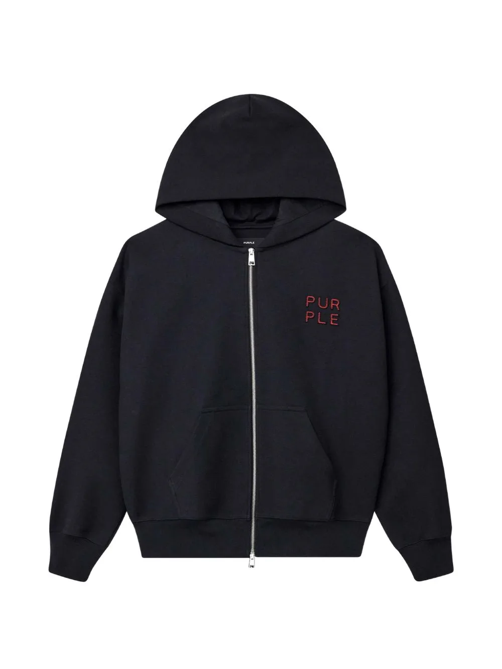 Logo-Embroidered Zip-Up Hoodie by Purple Brand
