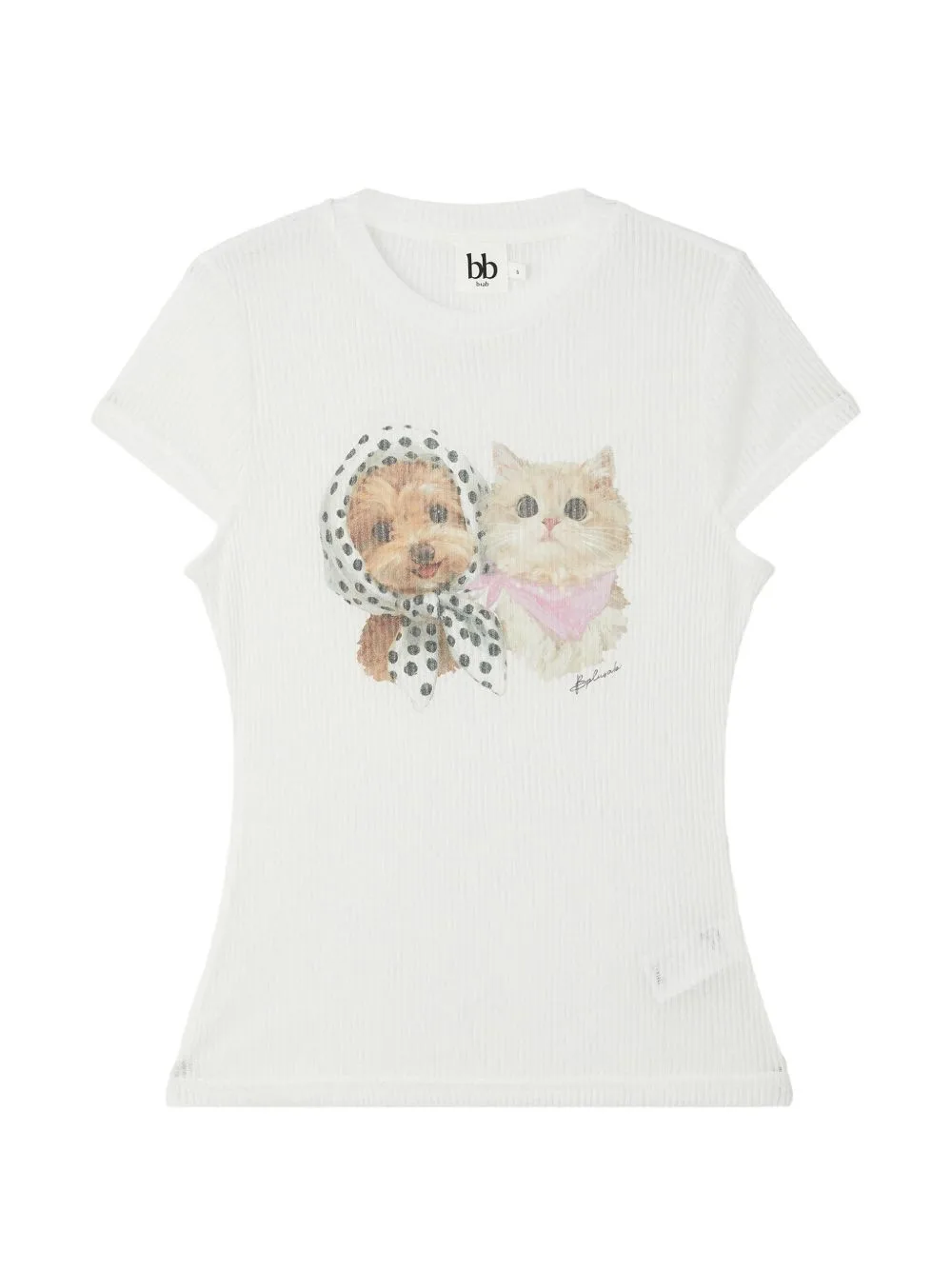 Graphic-Print Ribbed T-Shirt by b+ab