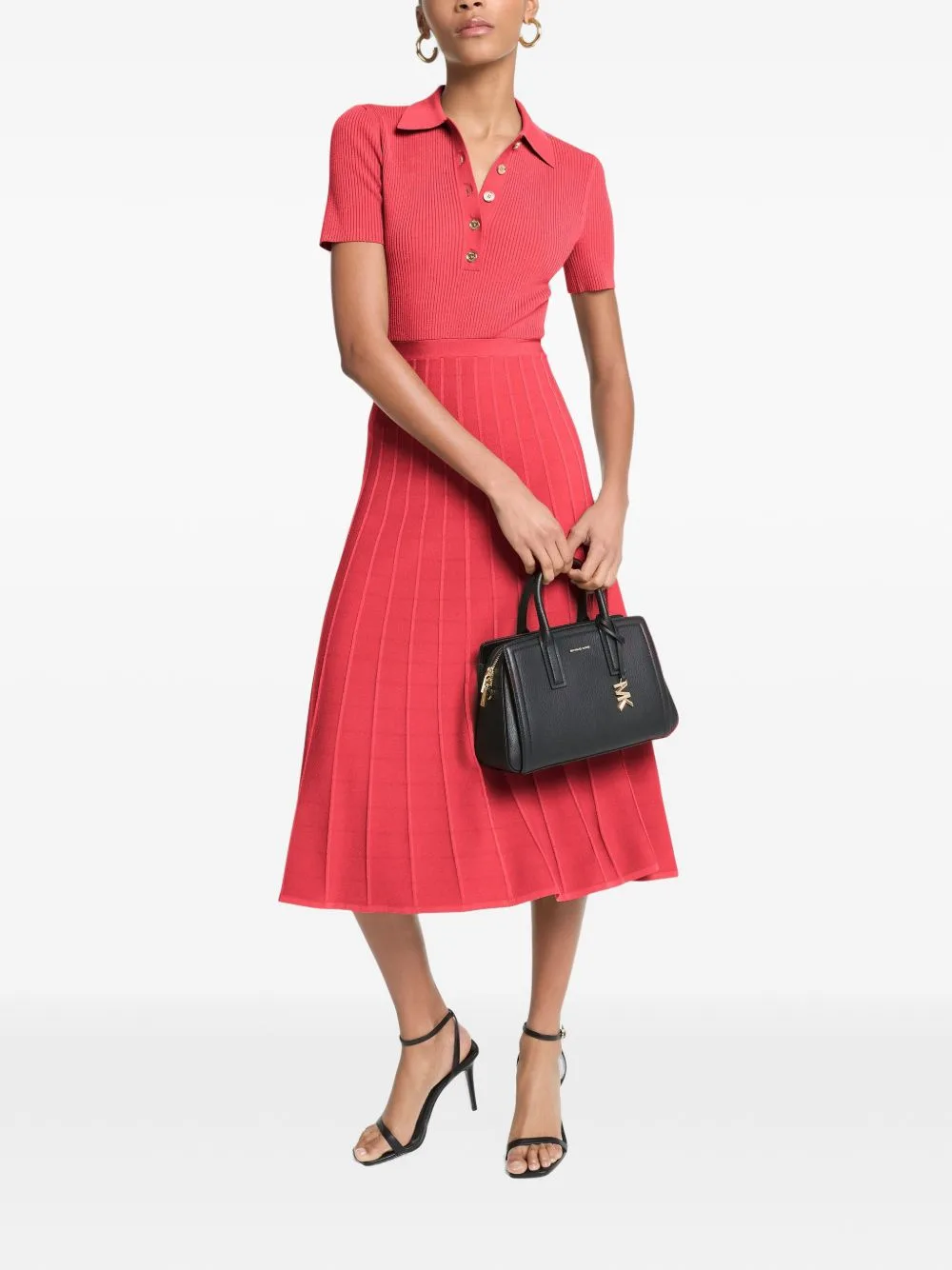 Ribbed-Knit Polo Dress by Michael Kors