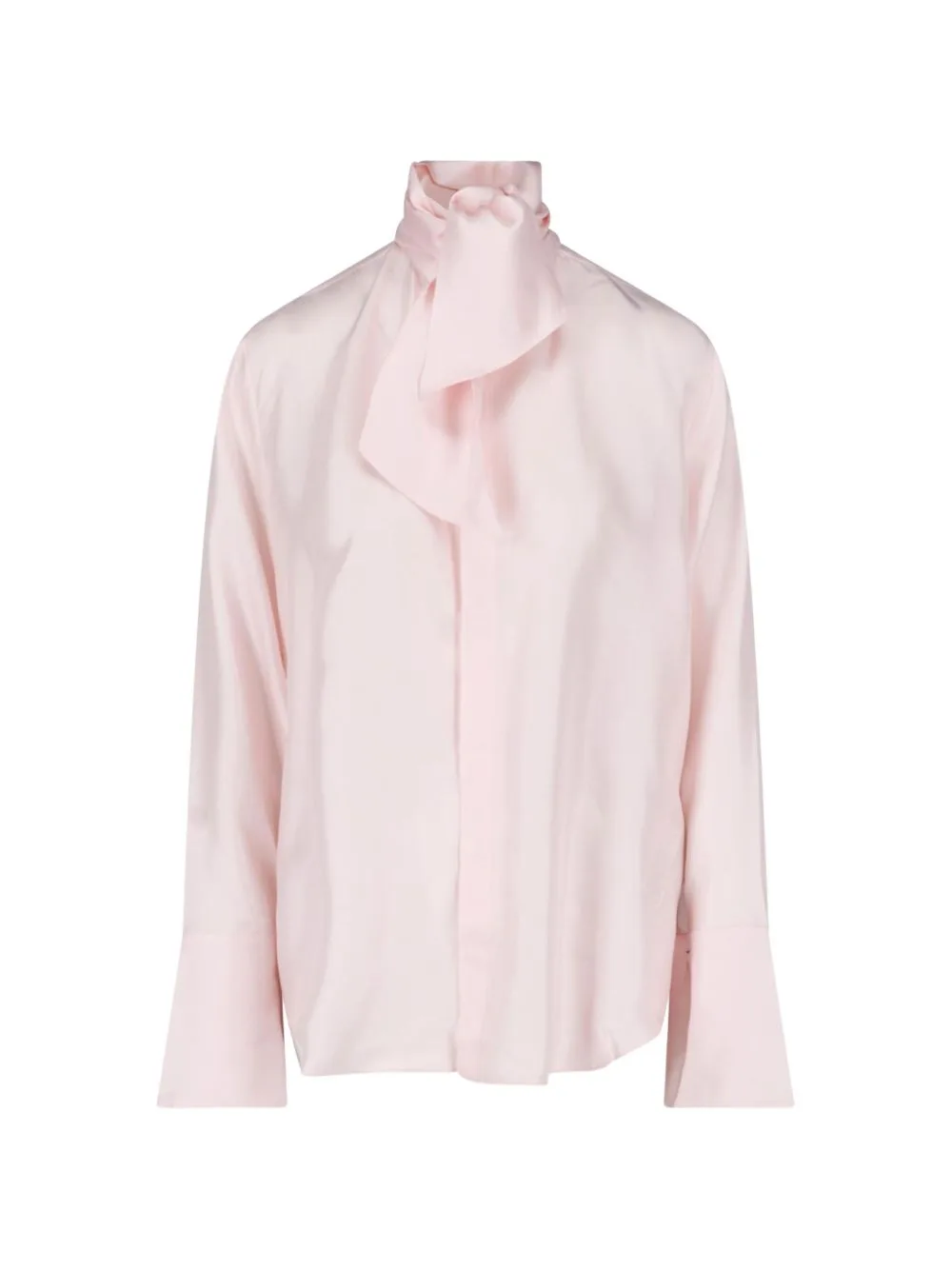 Tie-Neck Silk Shirt