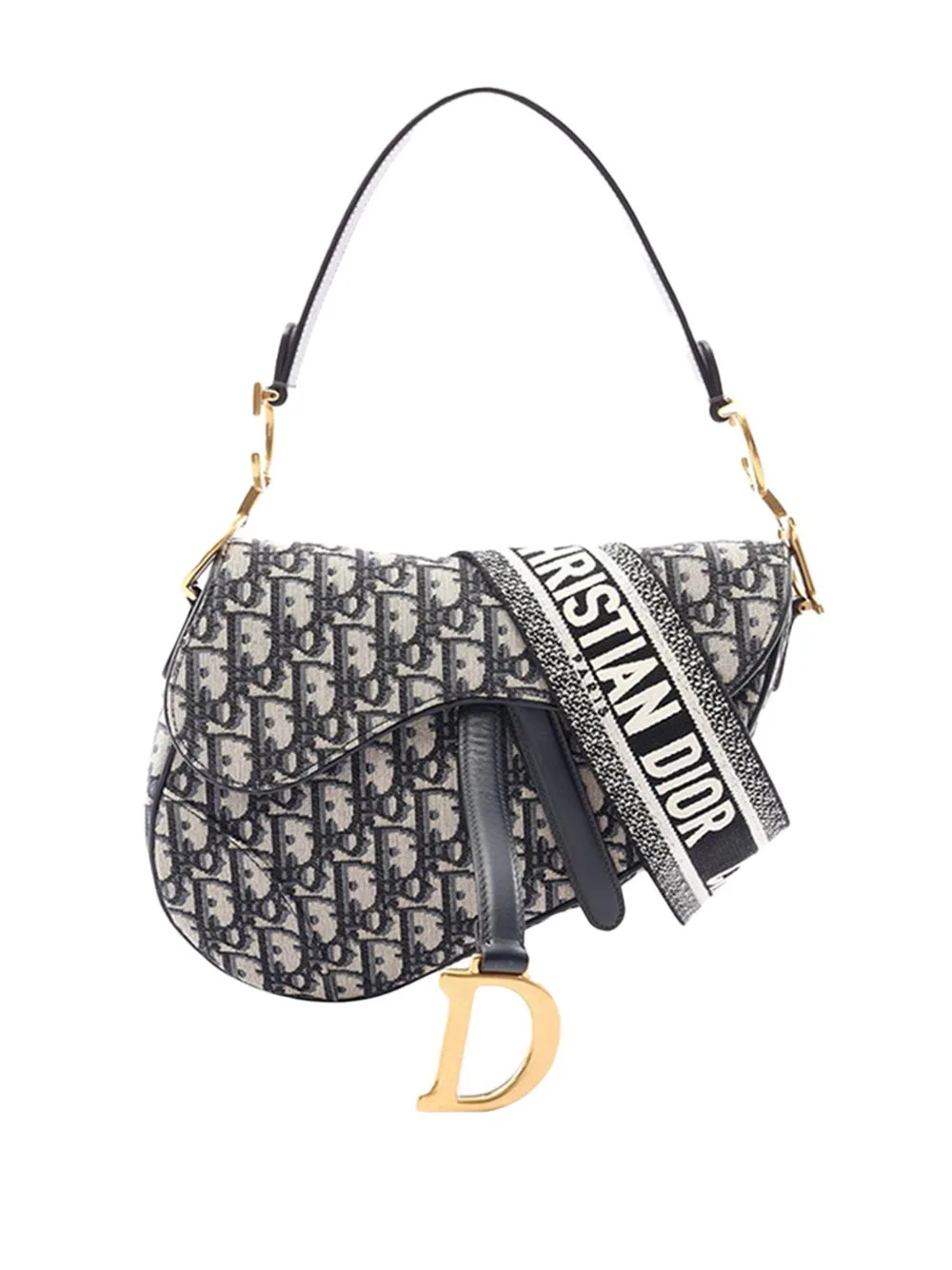 2000-2026 Oblique Canvas Saddle Bag Shoulder Bag by Christian Dior Pre-Owned