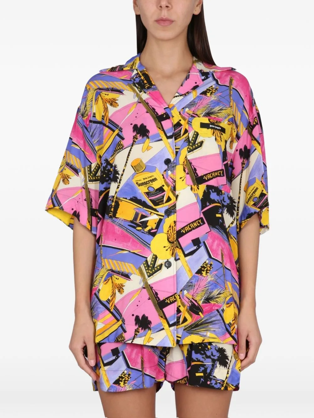 Printed Short-Sleeve Shirt by Palm Angels