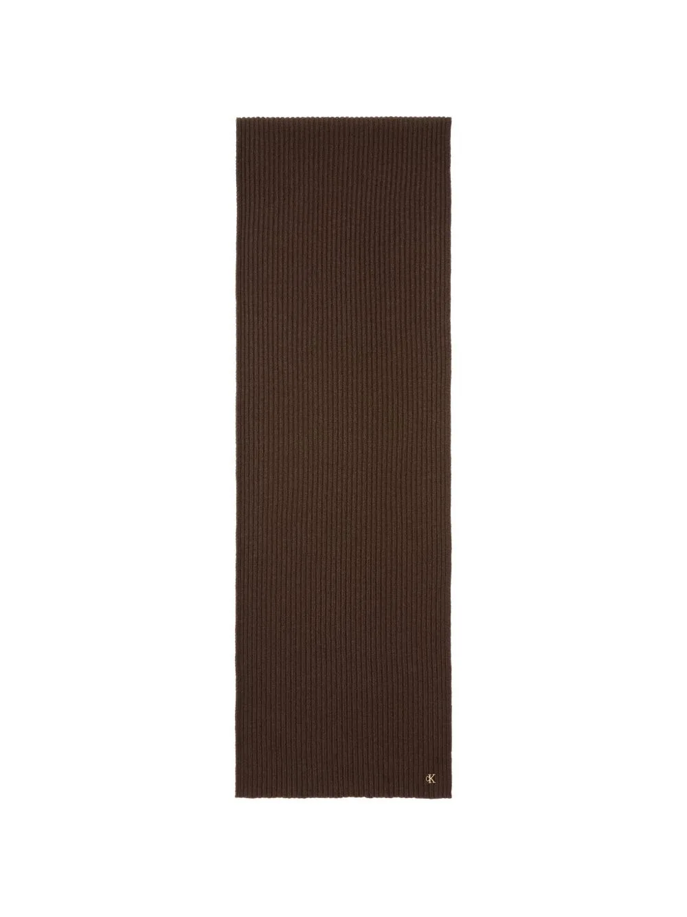 Ribbed-Knit Logo-Plaque Scarf by Calvin Klein