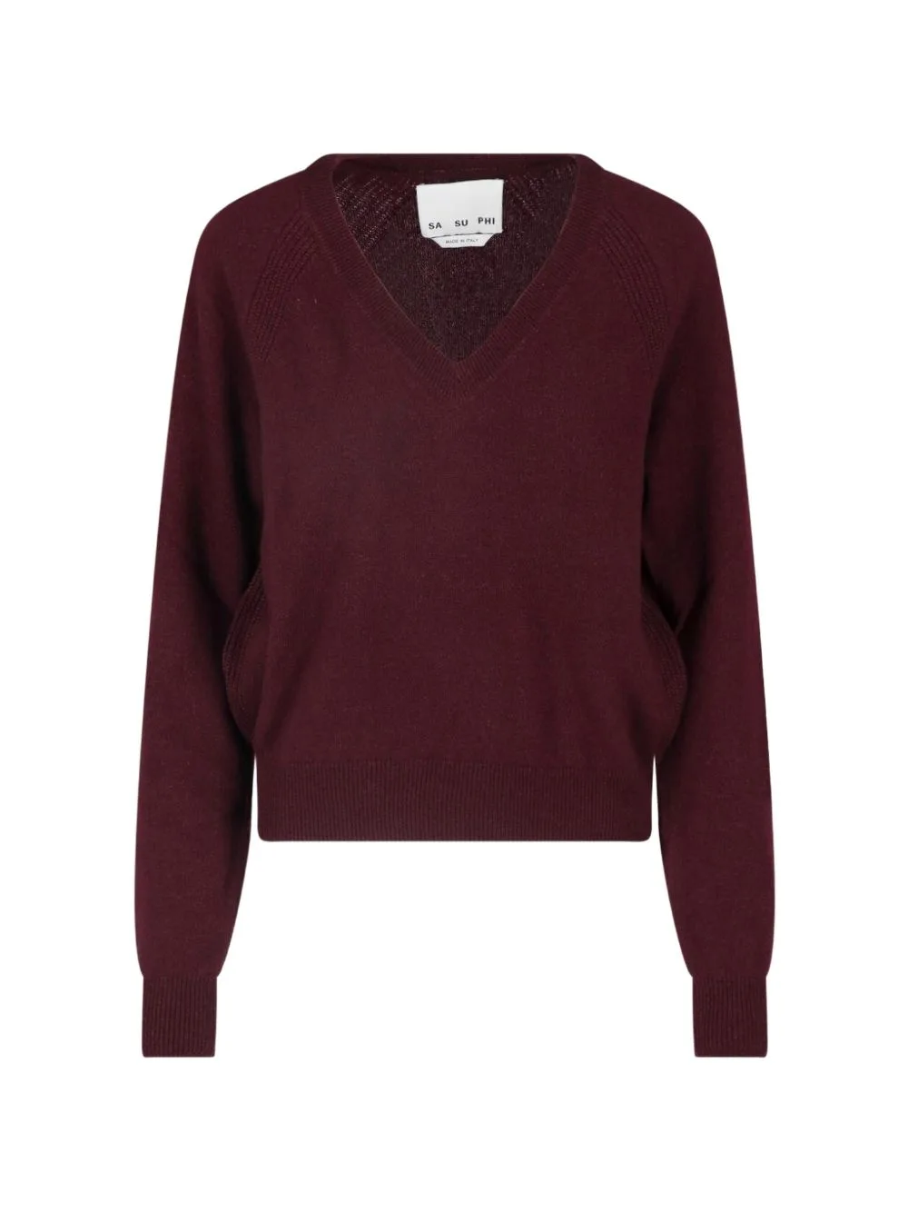 V-Neck Long-Sleeve Sweater by SA SU PHI