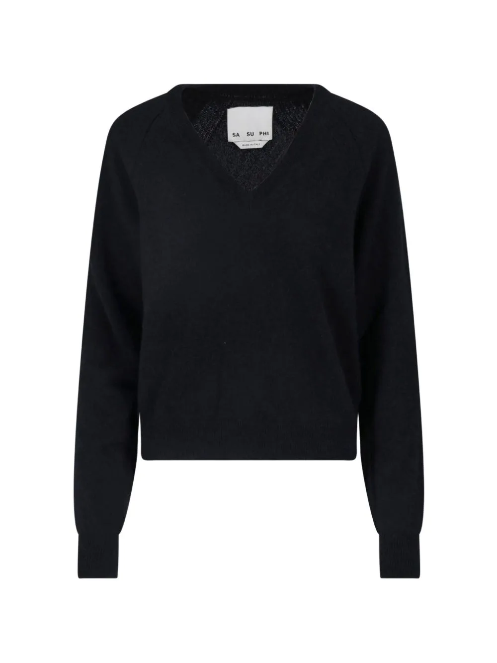 V-Neck Raglan-Sleeve Sweater by SA SU PHI