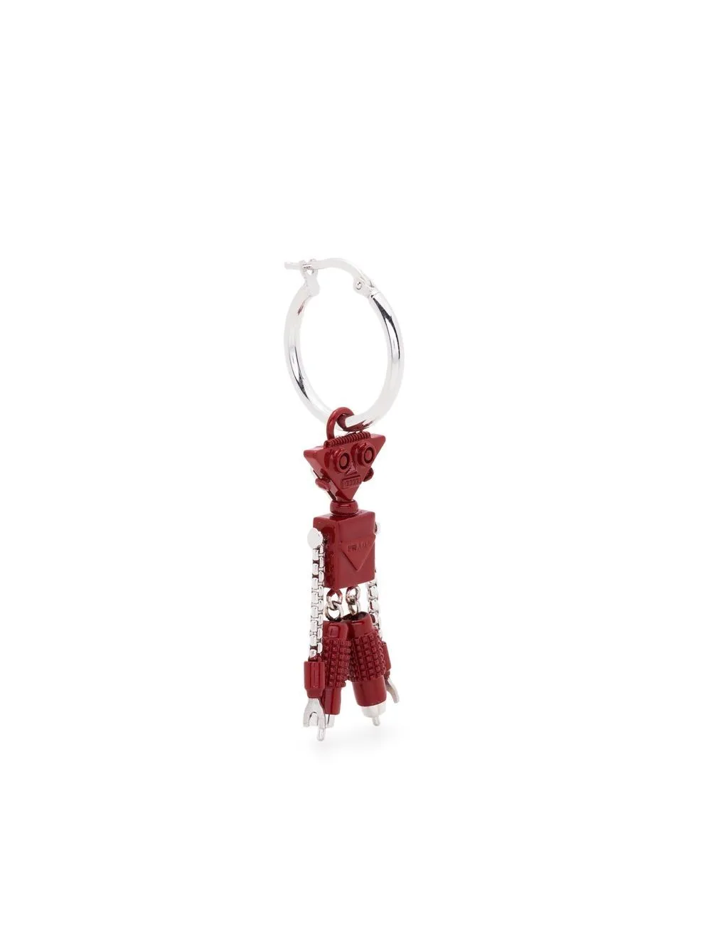 Charm-Detailed Hoop Earring by Prada