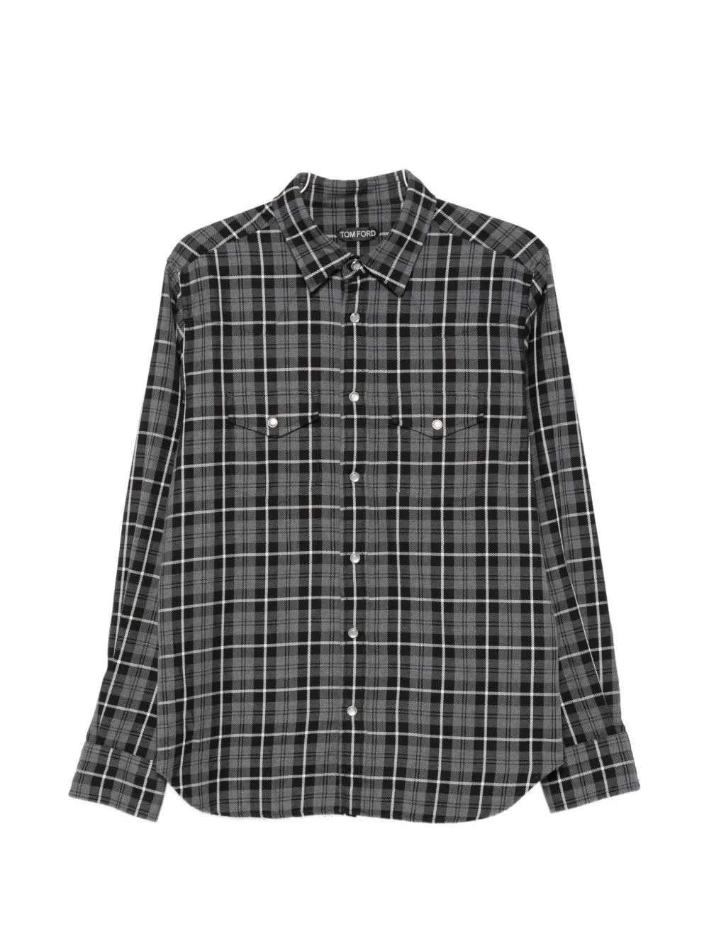 Check-Pattern Button-Down Shirt by TOM FORD
