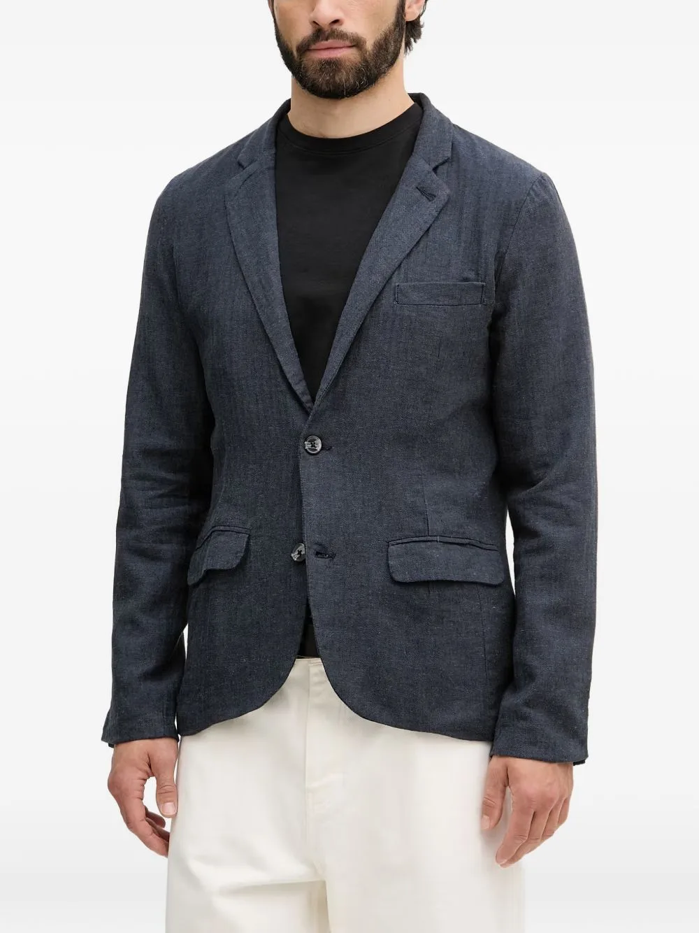 Herringbone Notched-Lapel Blazer by Lindbergh