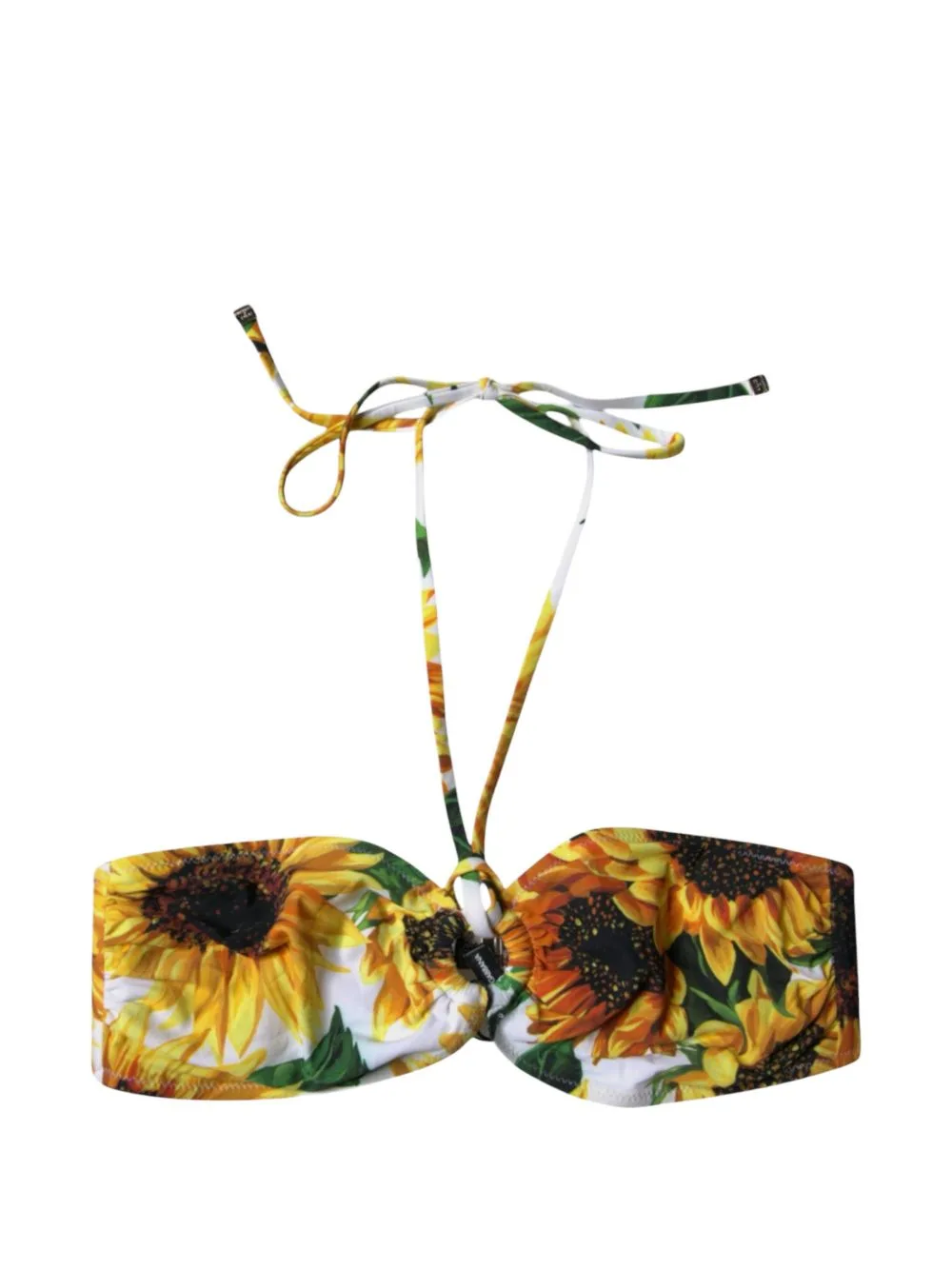 Sunflower-Print Bikini Top by Dolce & Gabbana