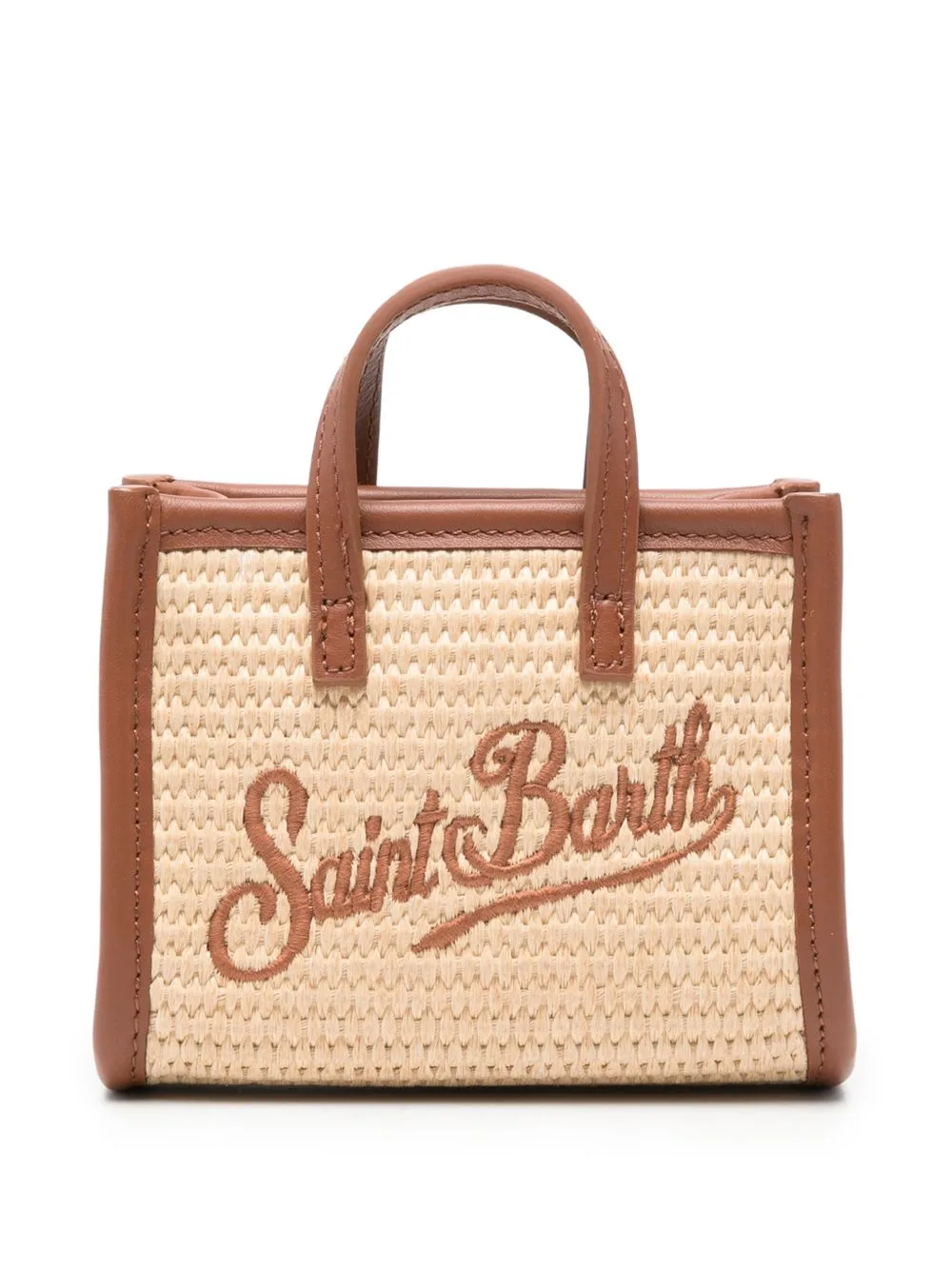 Micro Vivian Logo-Embroidered Woven Tote Bag by MC2 Saint Barth