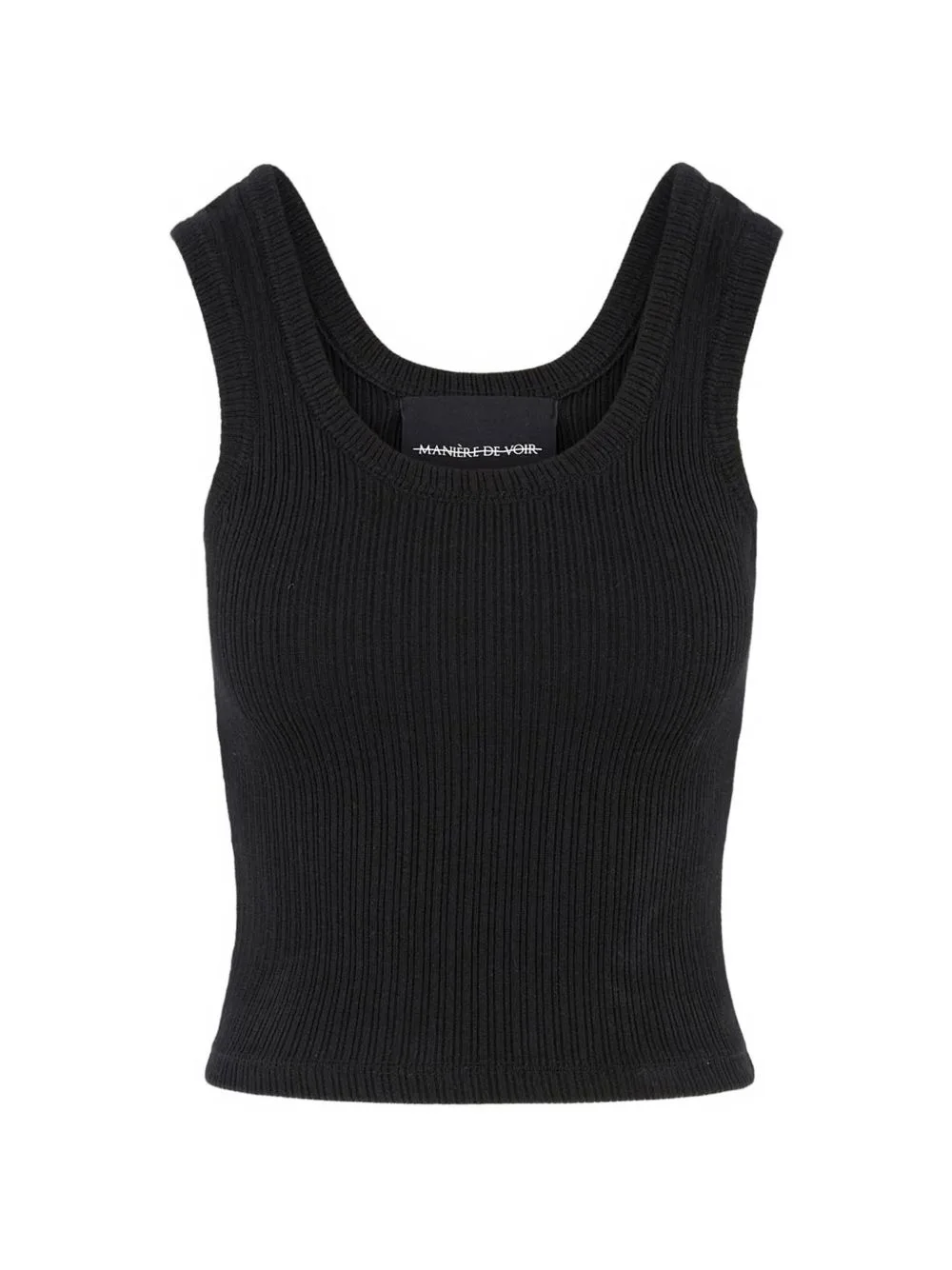 Scoop Neck Ribbed Cotton Vest by Manière De Voir