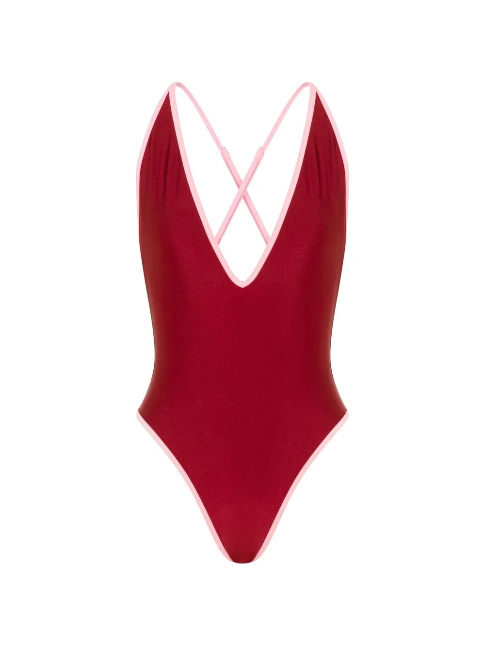 Contrast-Trim Swimsuit by Moschino